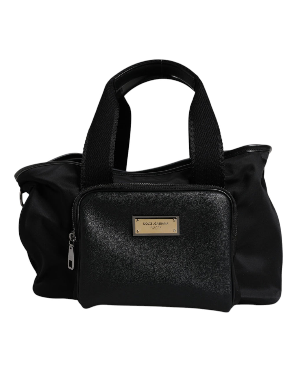Dolce &amp; Gabbana – Schwarze Tragetasche mit Logo-Schild und Schultergurt für Haustiere