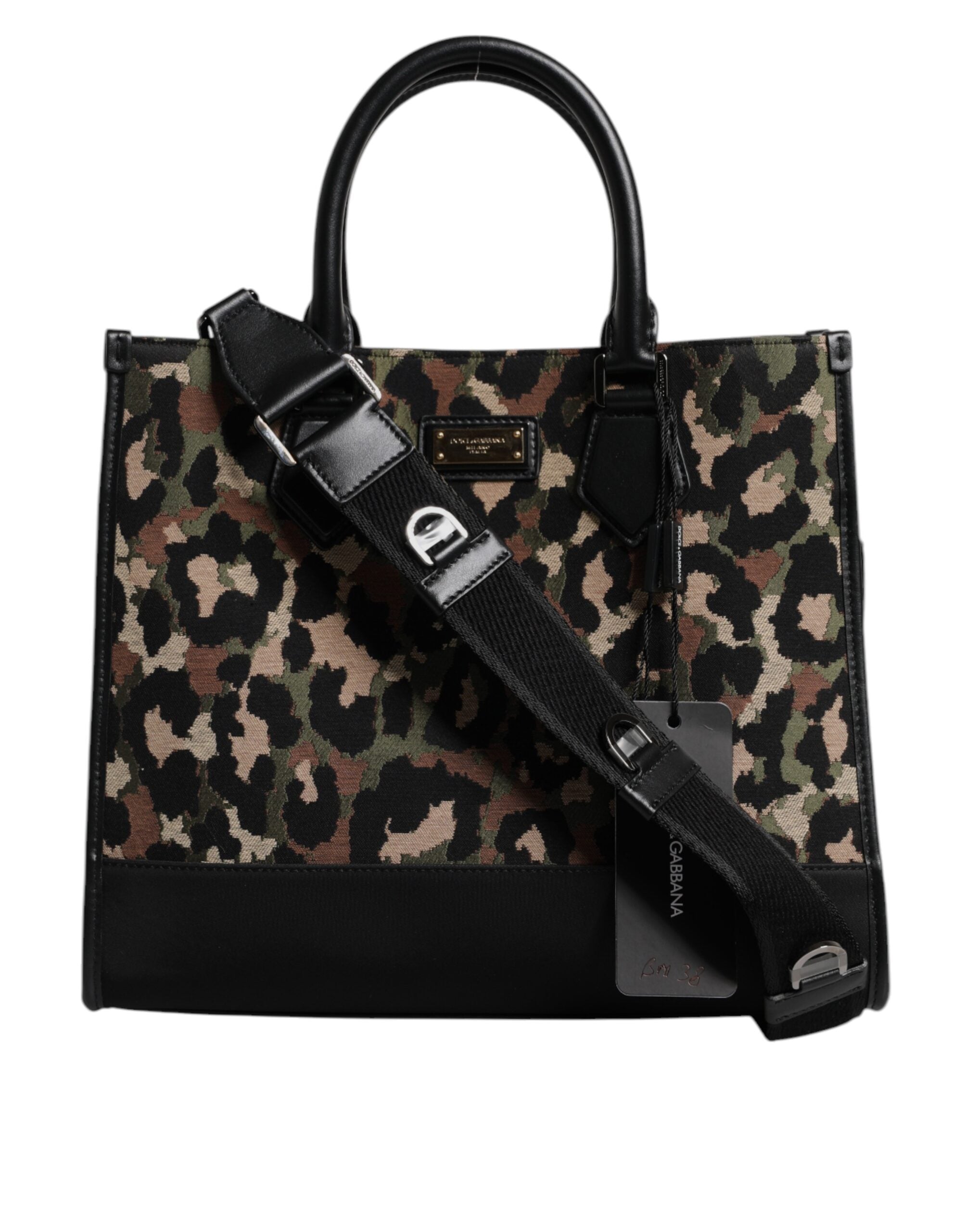 Dolce &amp; Gabbana – Mehrfarbige Einkaufstasche mit Leopardenmuster und Schultertasche
