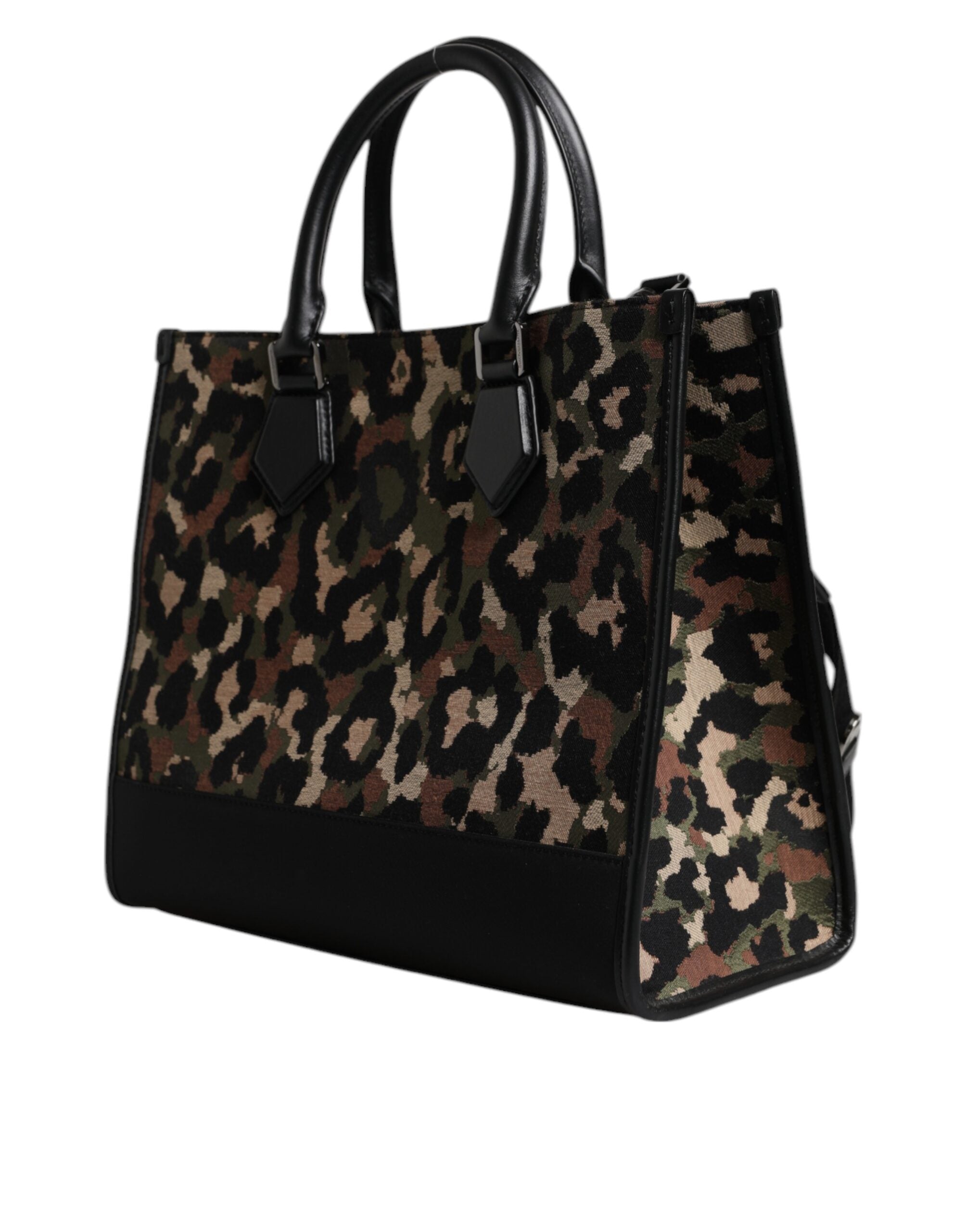 Dolce &amp; Gabbana – Mehrfarbige Einkaufstasche mit Leopardenmuster und Schultertasche