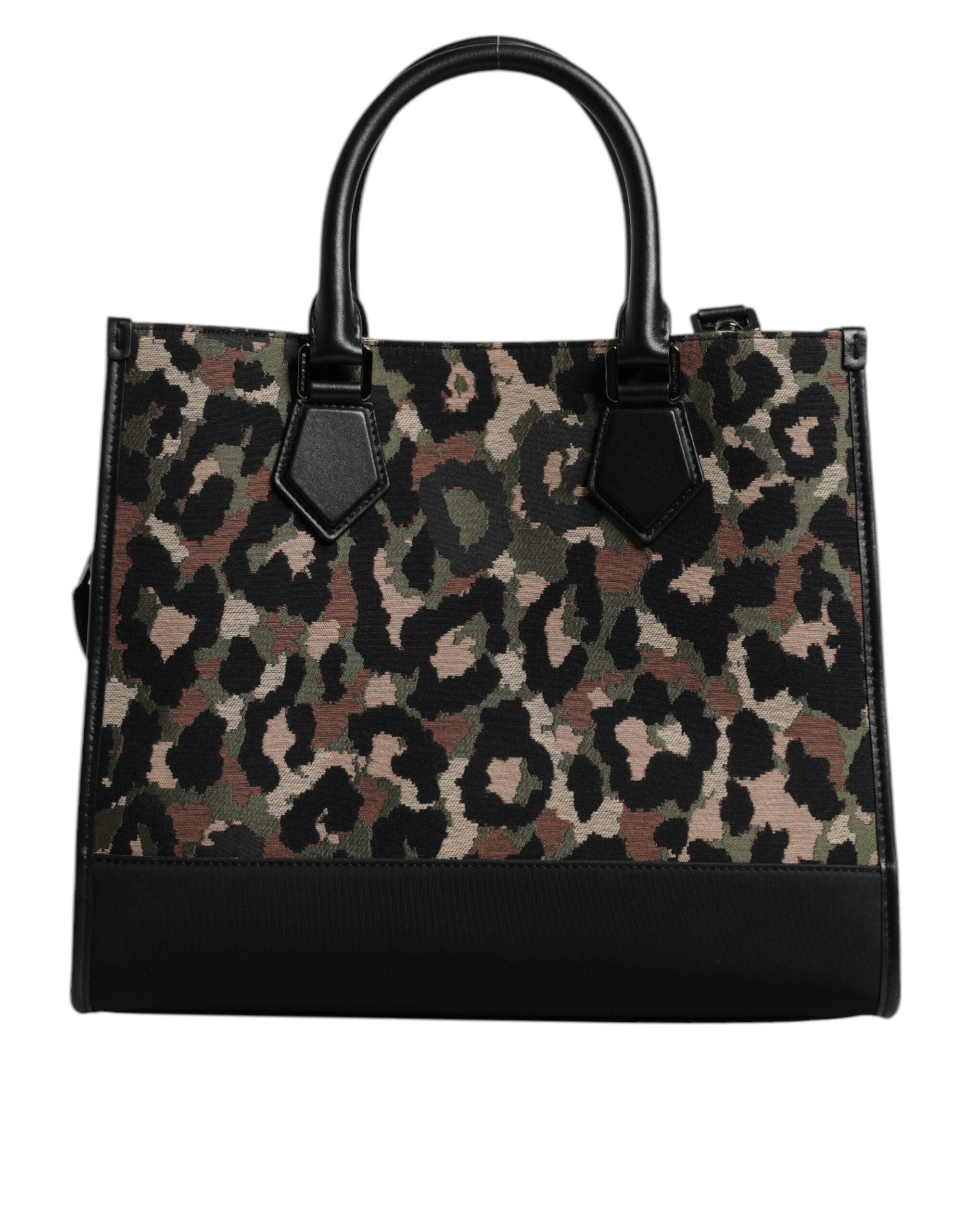 Dolce &amp; Gabbana – Mehrfarbige Einkaufstasche mit Leopardenmuster und Schultertasche