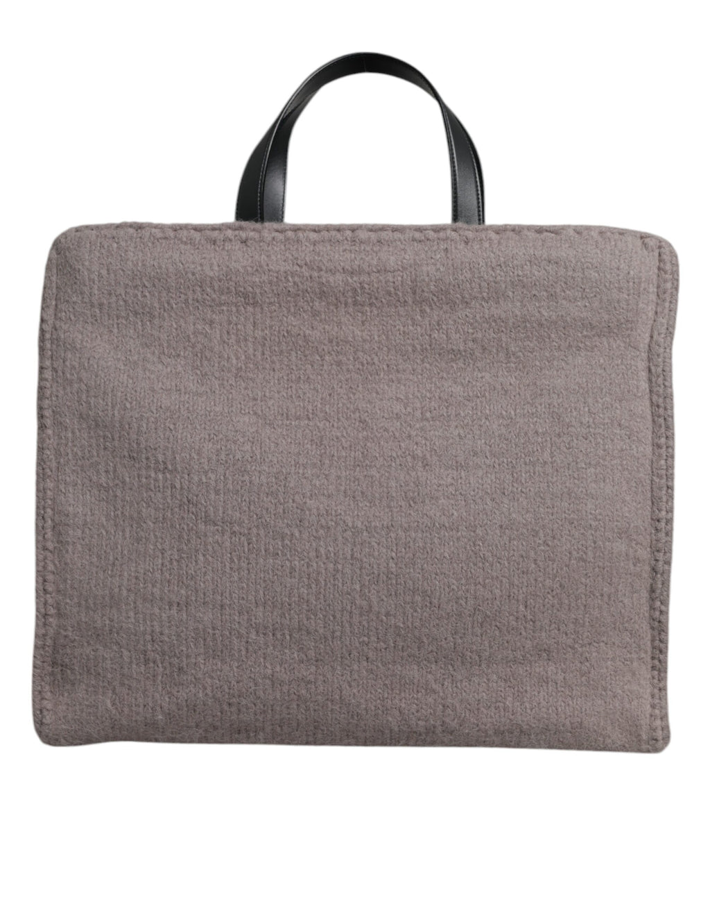 Dolce &amp; Gabbana – Tote-Umhängetasche aus Alpakawolle mit Logo-Plakette in Grau
