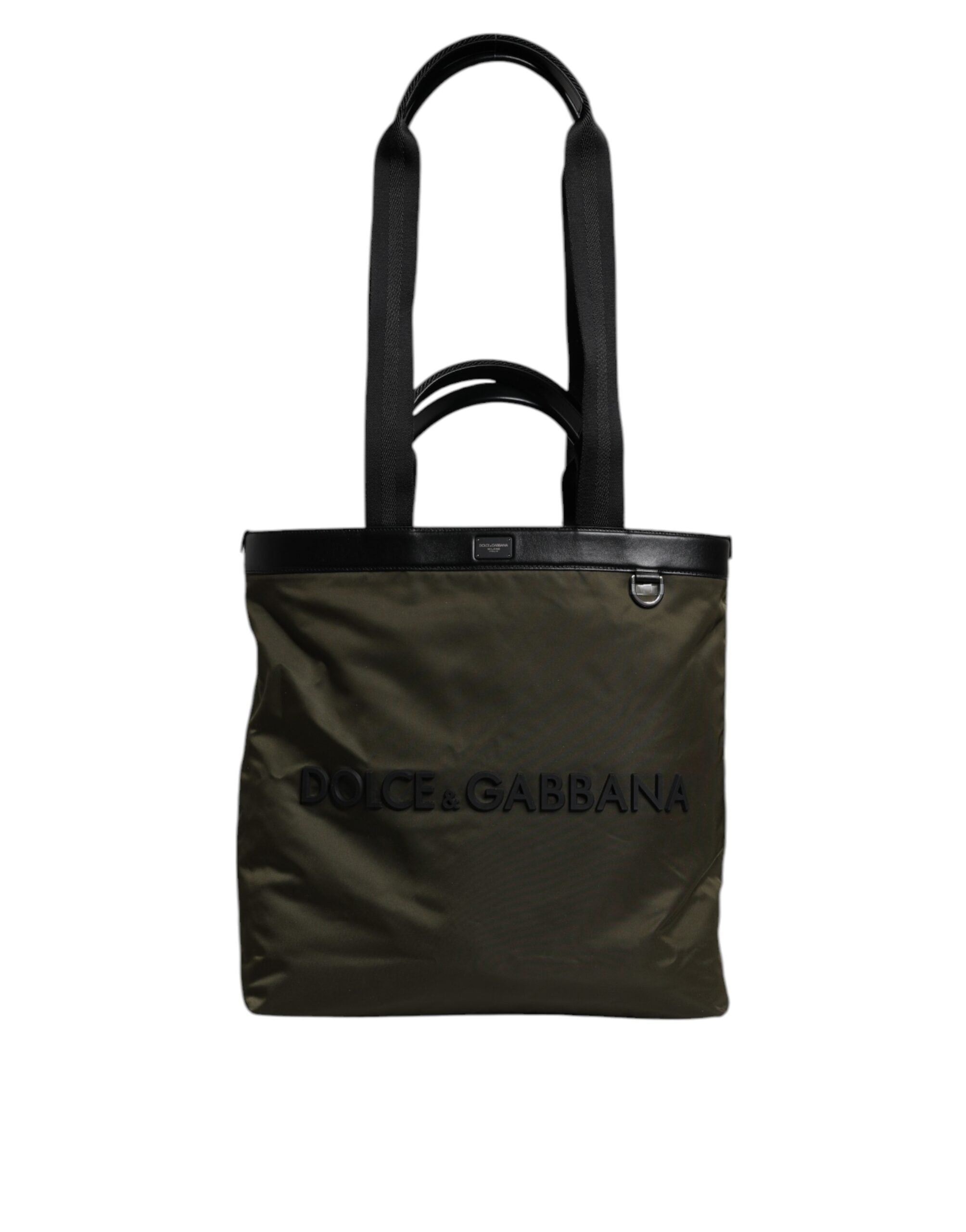 Dolce &amp; Gabbana Tragetasche aus Nylon in Militärgrün mit Schulterriemen