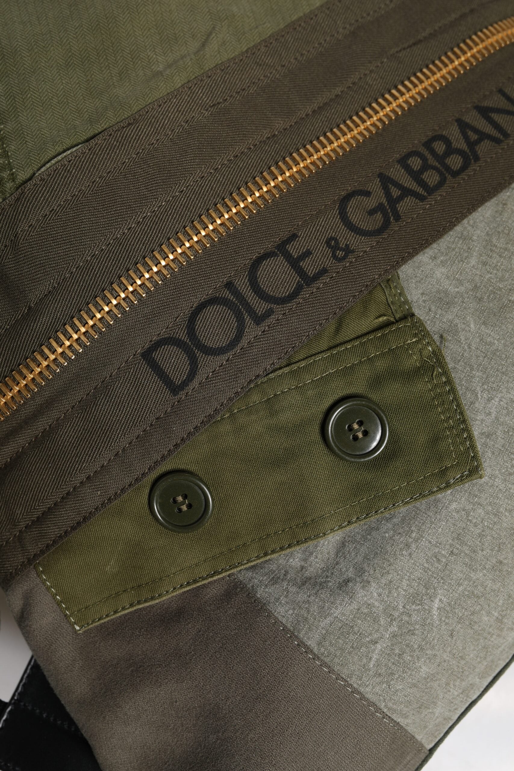 Dolce &amp; Gabbana Militärgrüner Patchwork-Rucksack