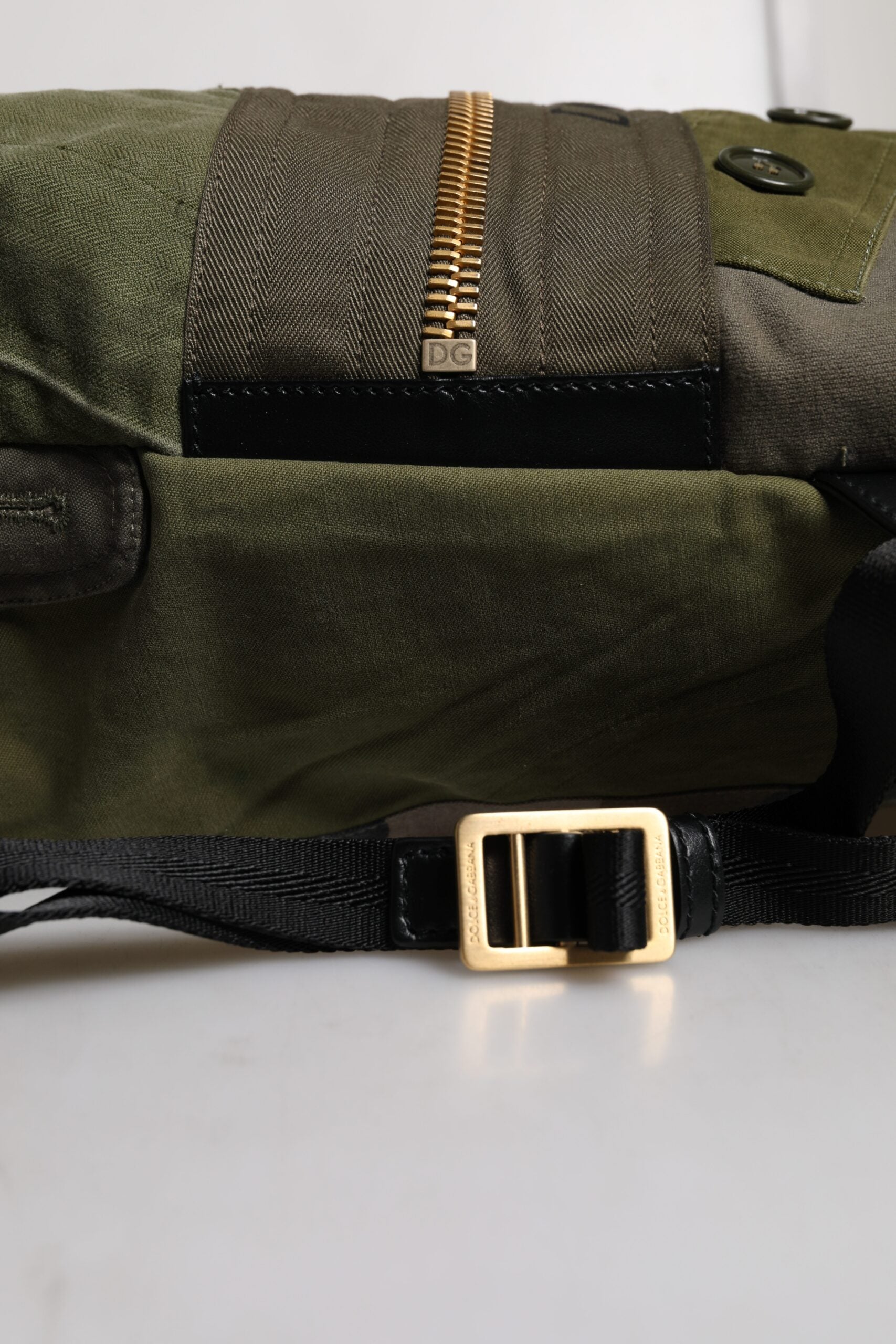 Dolce &amp; Gabbana Militärgrüner Patchwork-Rucksack