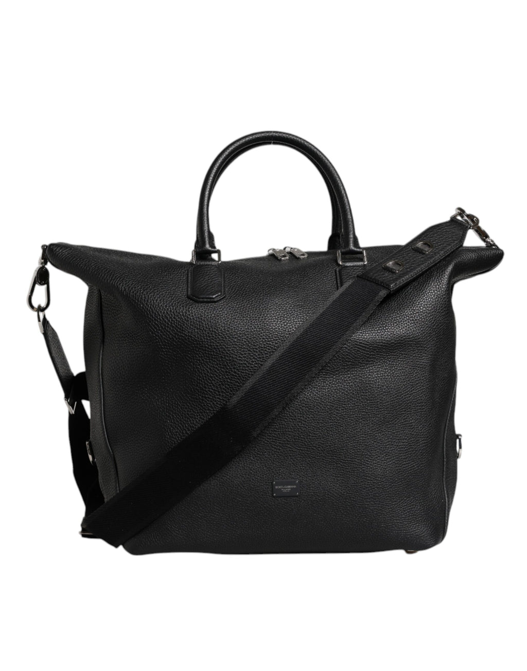 Dolce &amp; Gabbana – Reisetasche aus schwarzem Kalbsleder mit Schulterriemen