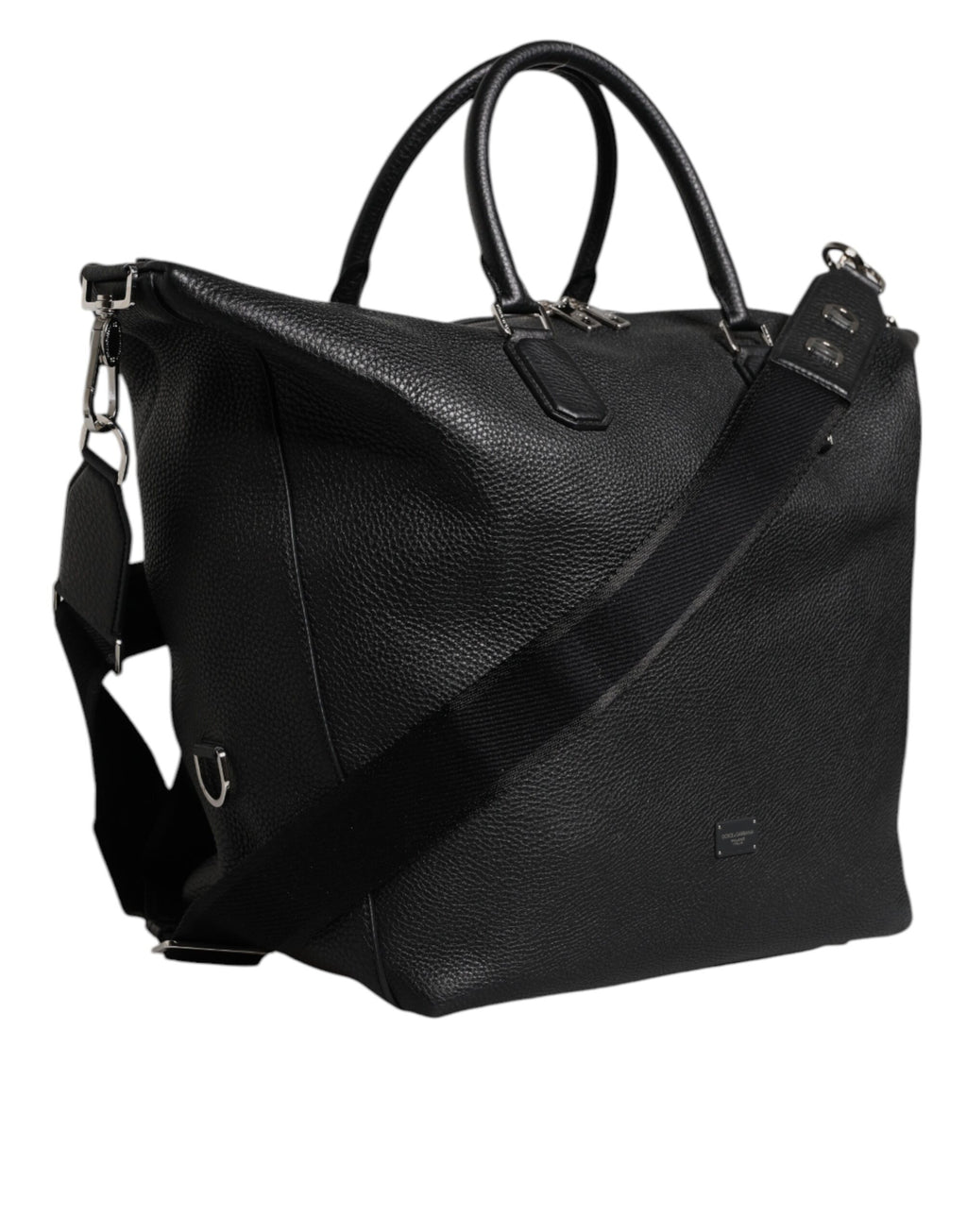 Dolce &amp; Gabbana – Reisetasche aus schwarzem Kalbsleder mit Schulterriemen