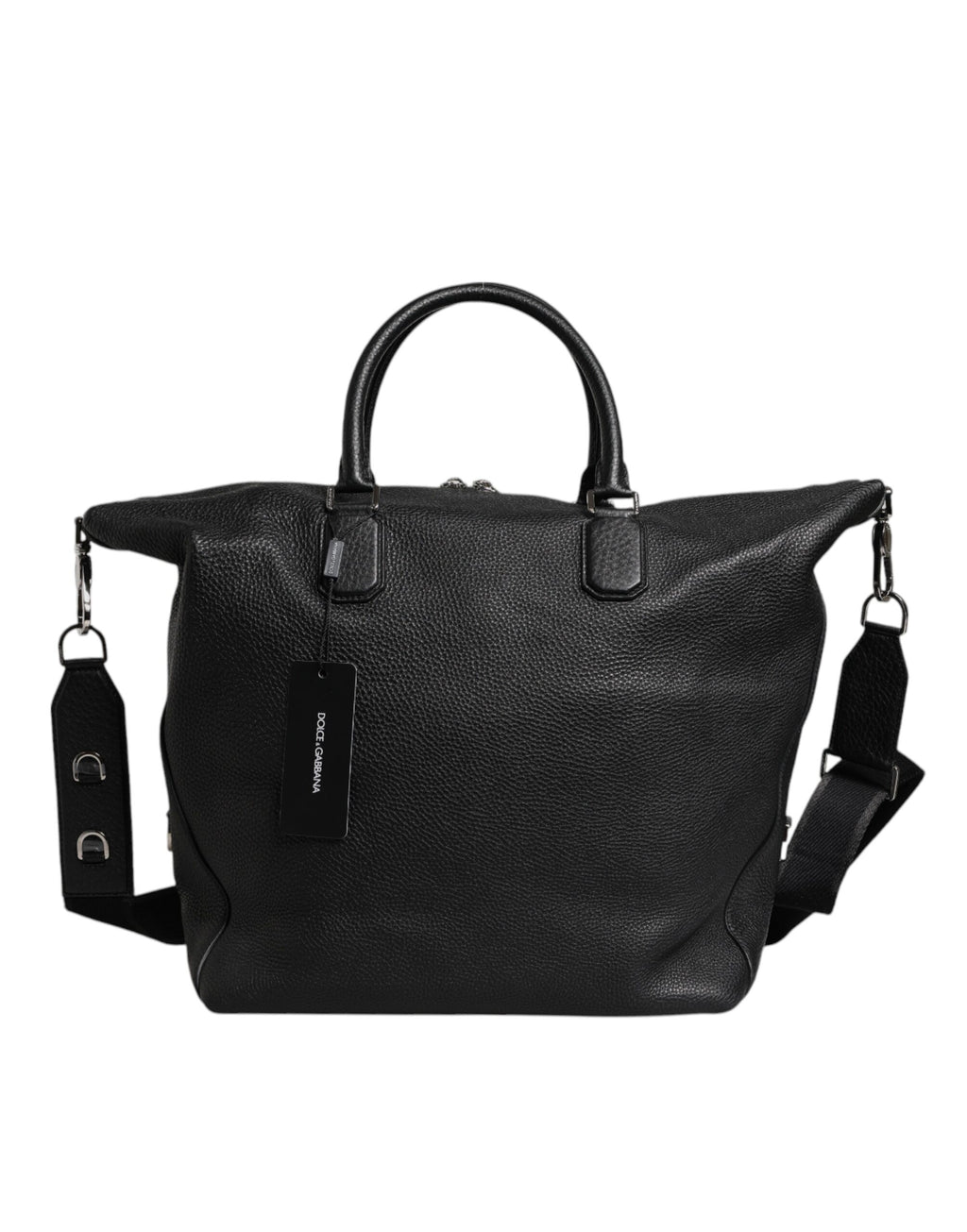 Dolce &amp; Gabbana – Reisetasche aus schwarzem Kalbsleder mit Schulterriemen