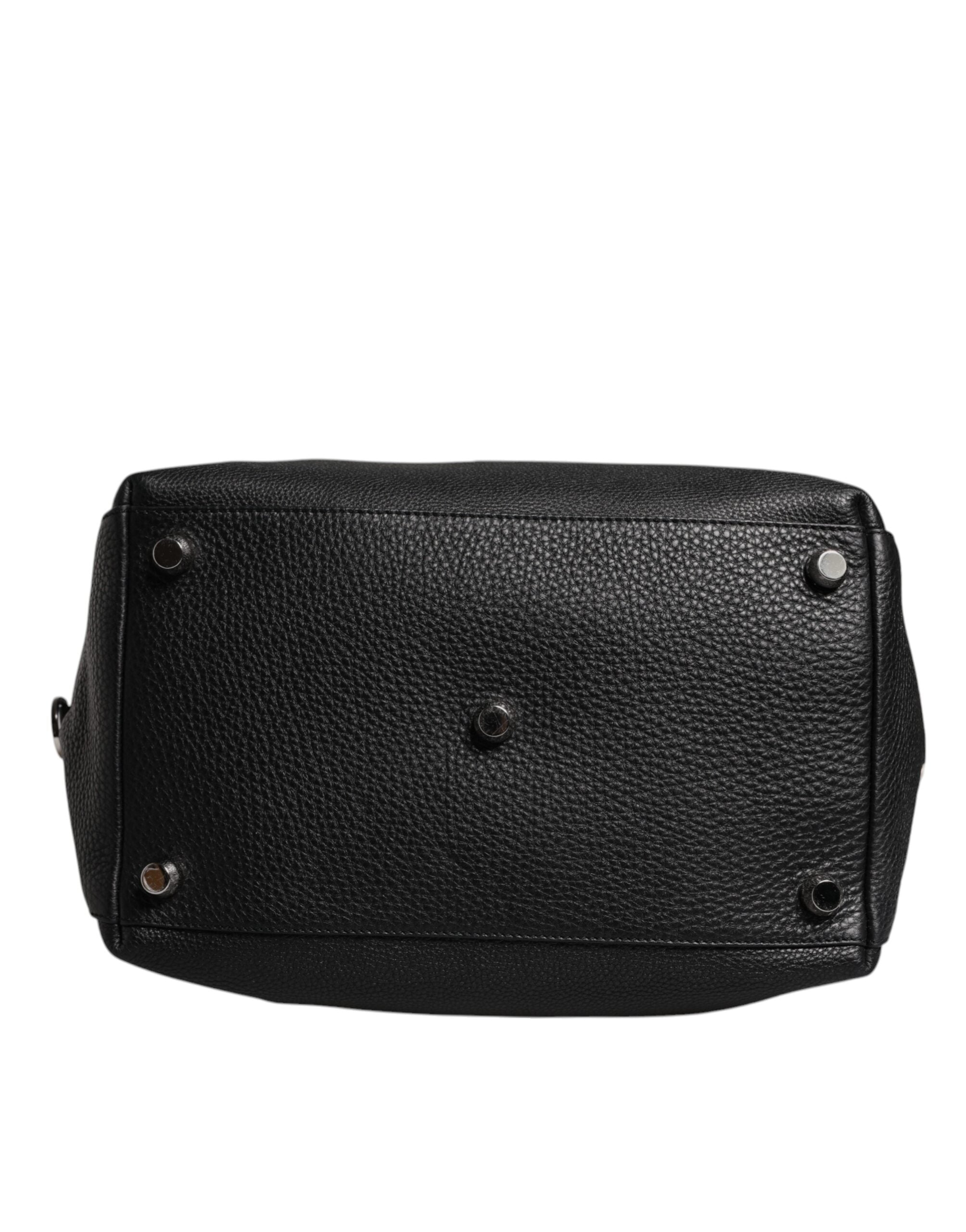 Dolce &amp; Gabbana – Reisetasche aus schwarzem Kalbsleder mit Schulterriemen