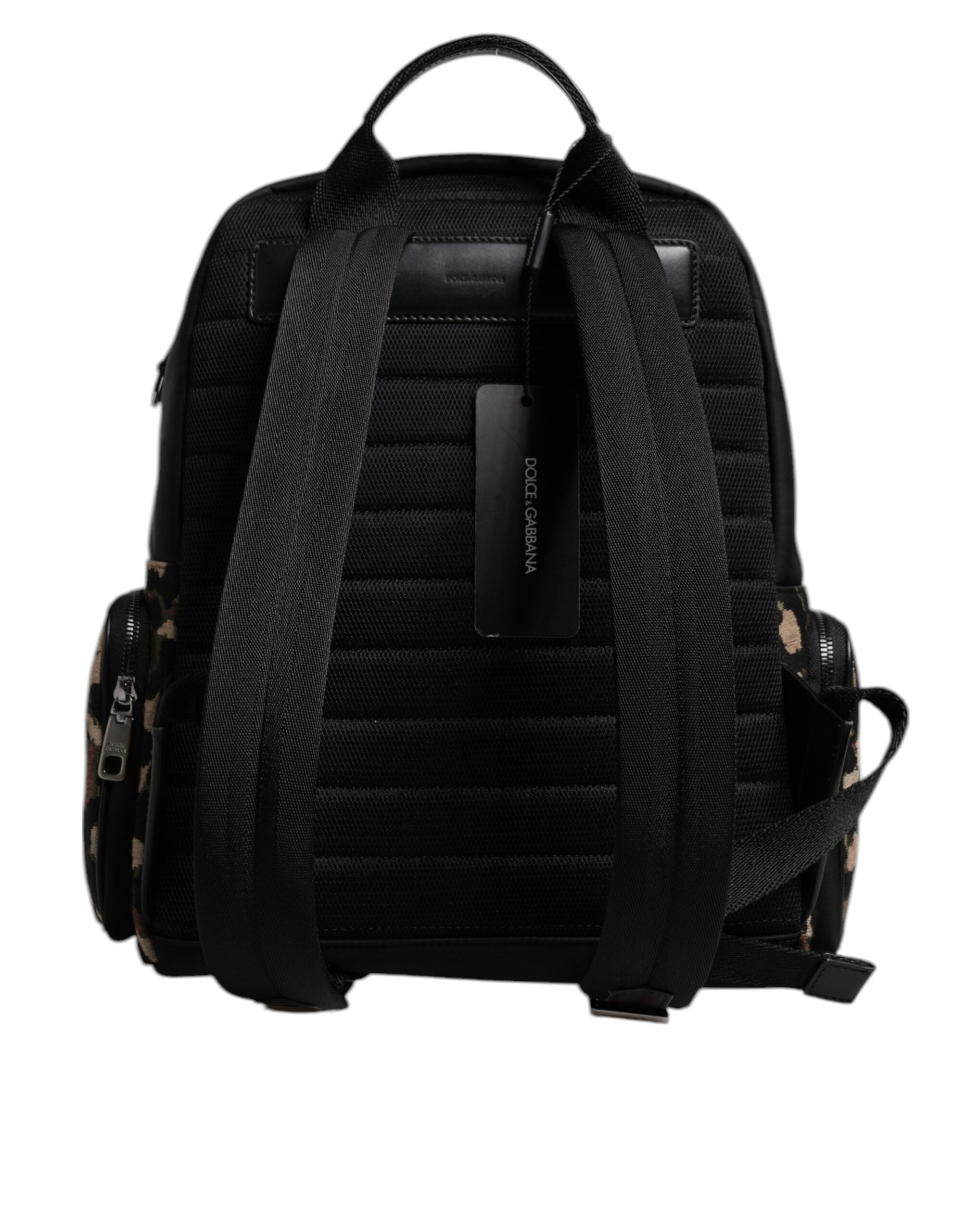 Dolce &amp; Gabbana Mehrfarbiger Rucksack mit DG-Logo-Plakette und Leopardenmuster für Männer