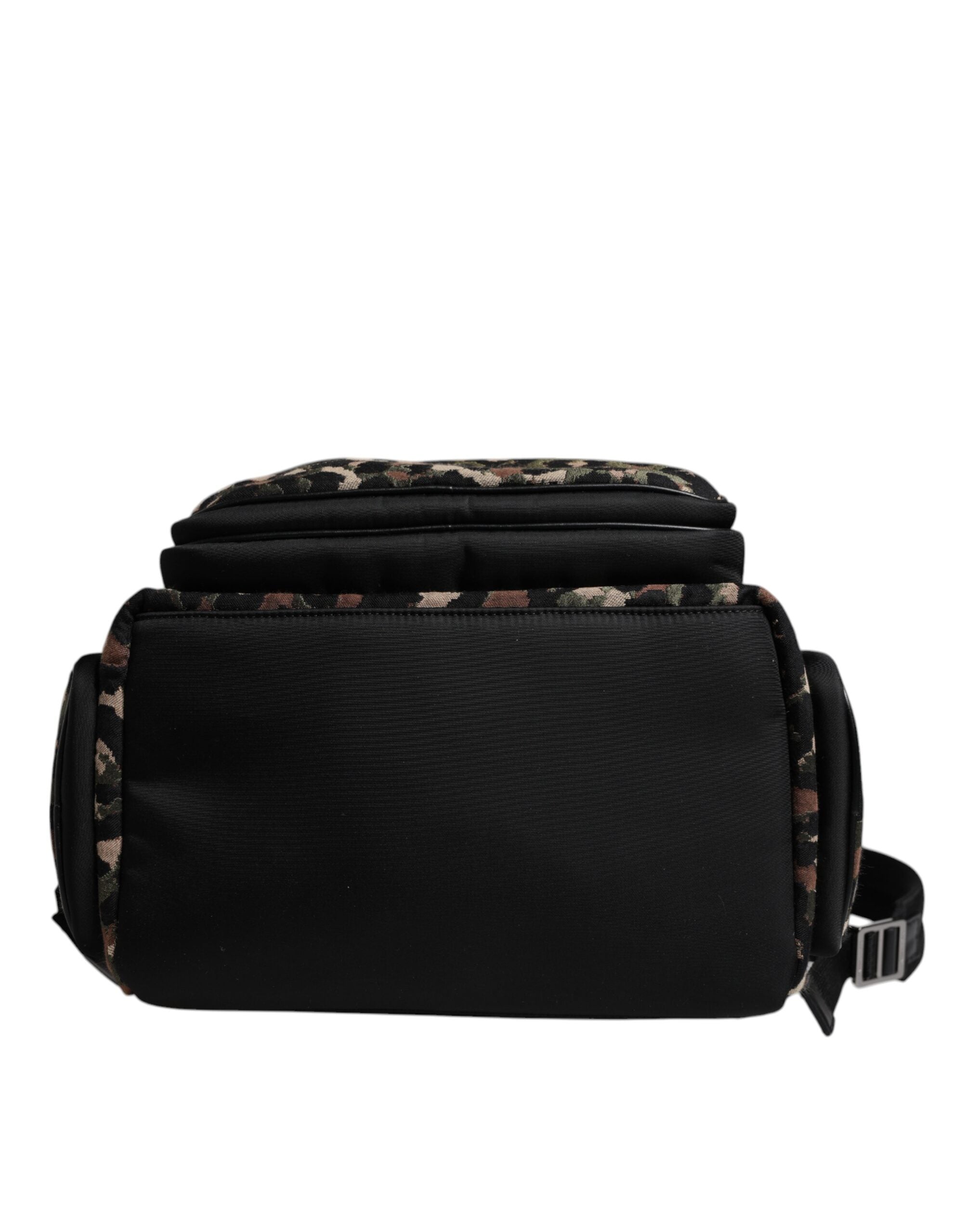 Dolce &amp; Gabbana Mehrfarbiger Rucksack mit DG-Logo-Plakette und Leopardenmuster für Männer