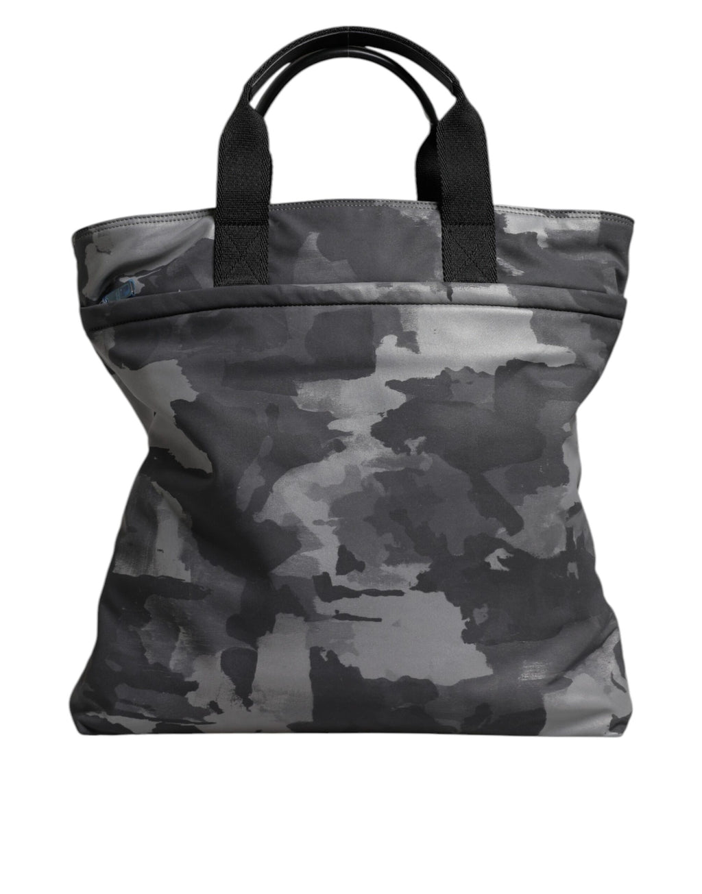 Dolce &amp; Gabbana – Tragetasche aus Baumwolle mit mehreren Fächern in Grau mit Camouflage-Muster