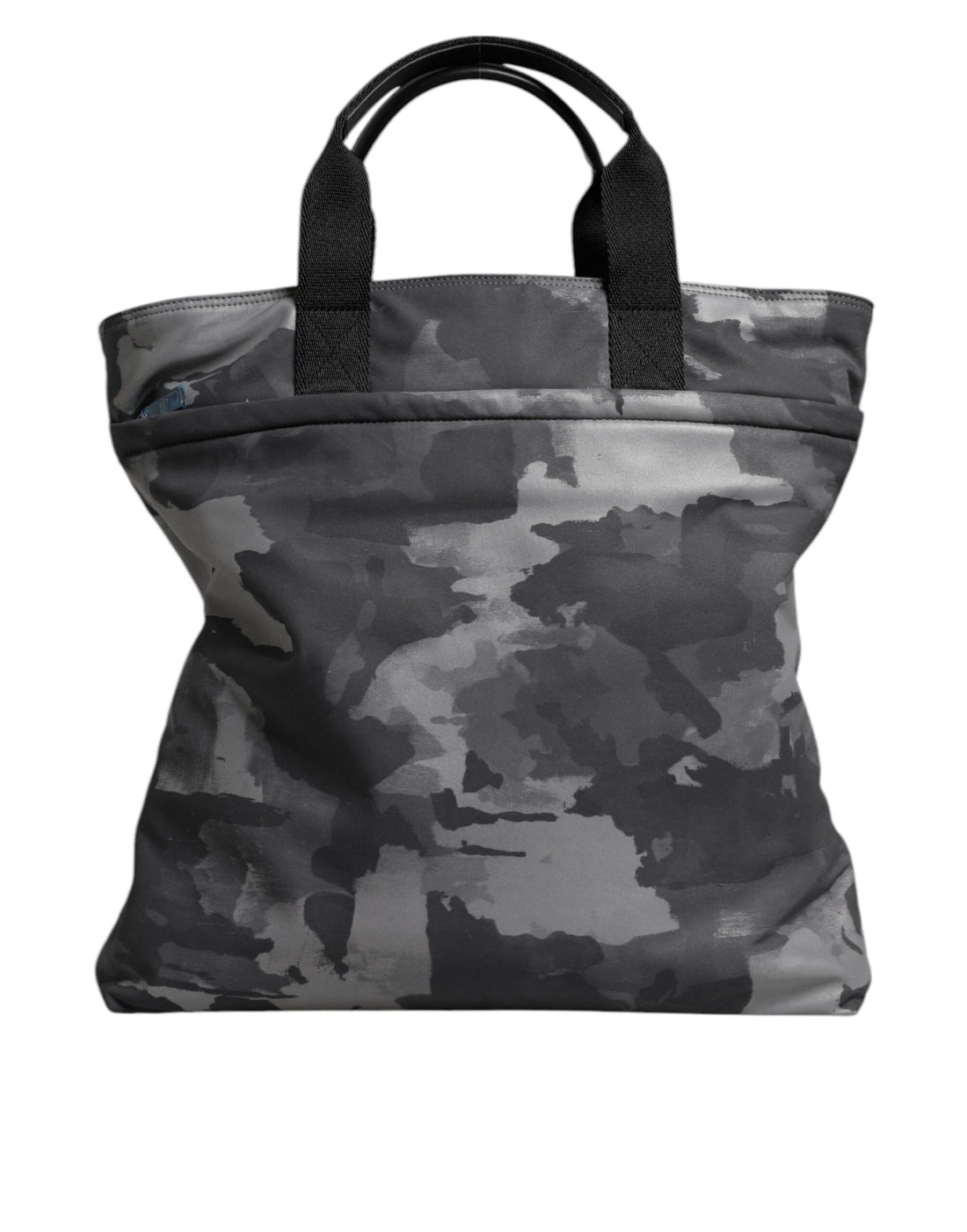 Dolce &amp; Gabbana – Tragetasche aus Baumwolle mit mehreren Fächern in Grau mit Camouflage-Muster