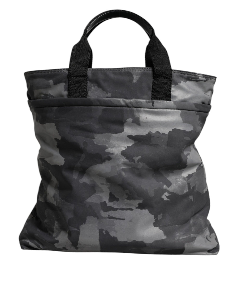 Dolce &amp; Gabbana – Tragetasche aus Baumwolle mit mehreren Fächern in Grau mit Camouflage-Muster