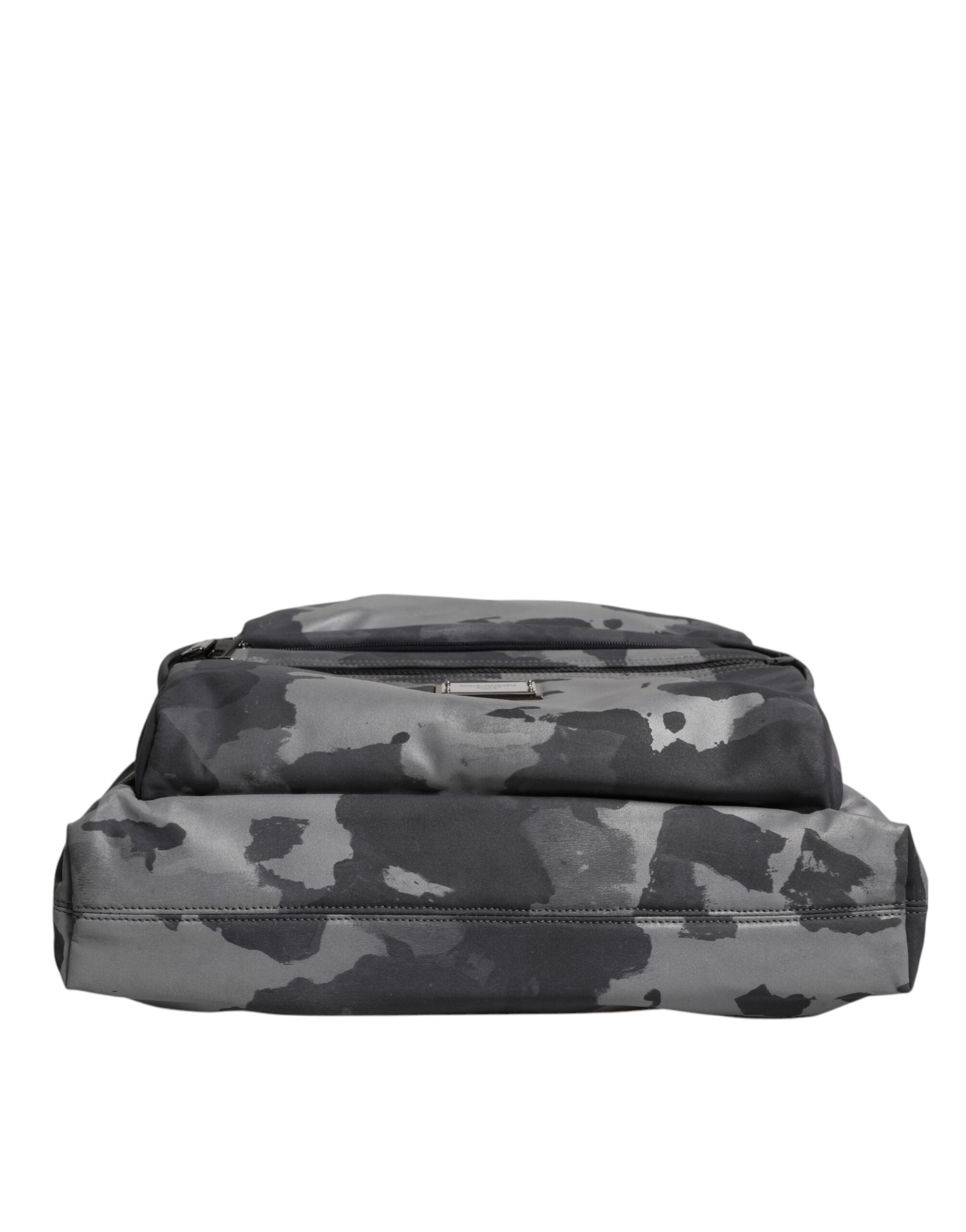 Dolce &amp; Gabbana – Tragetasche aus Baumwolle mit mehreren Fächern in Grau mit Camouflage-Muster