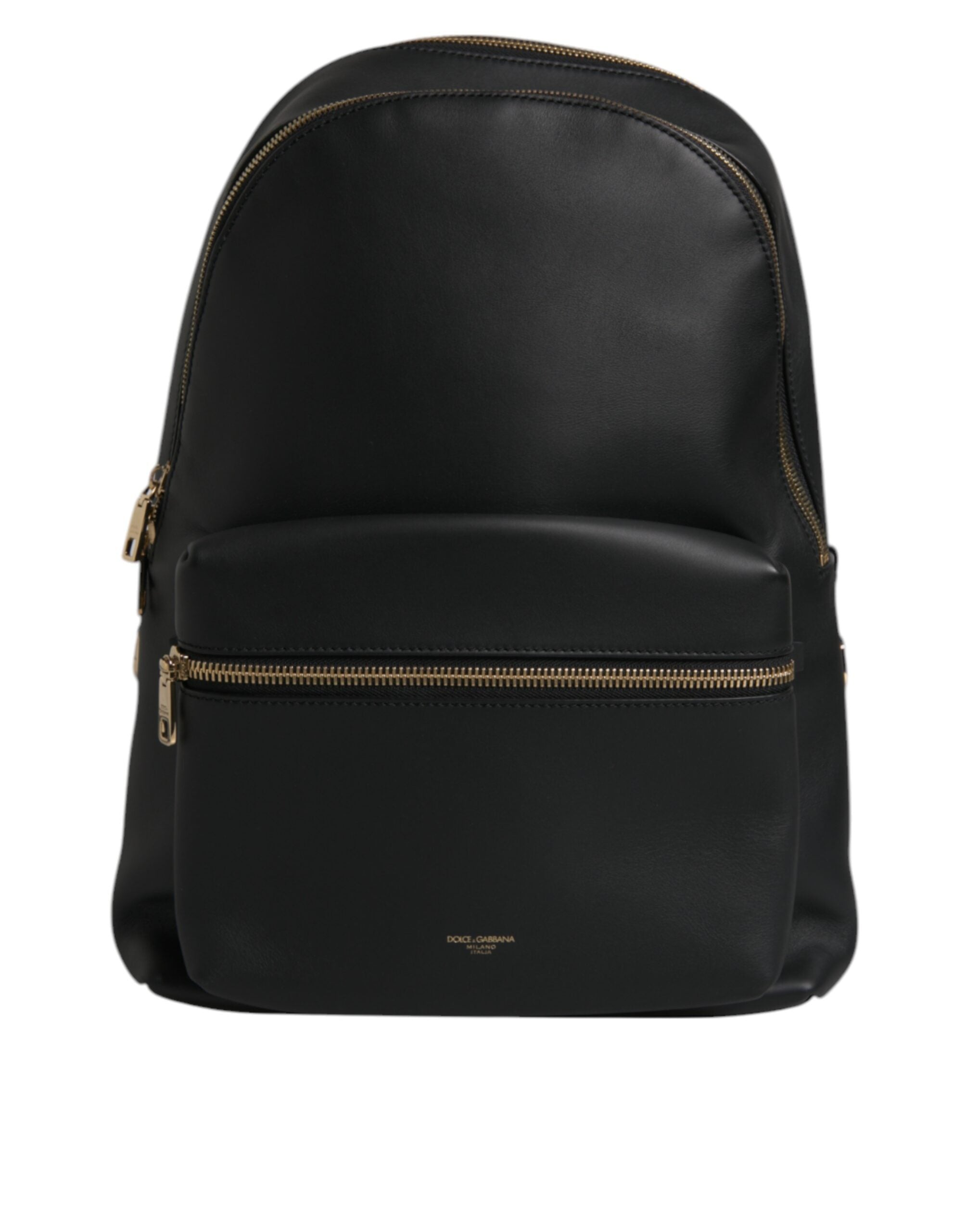 Dolce &amp; Gabbana – Schwarzer Reiserucksack aus Leder mit DG-Logoprint