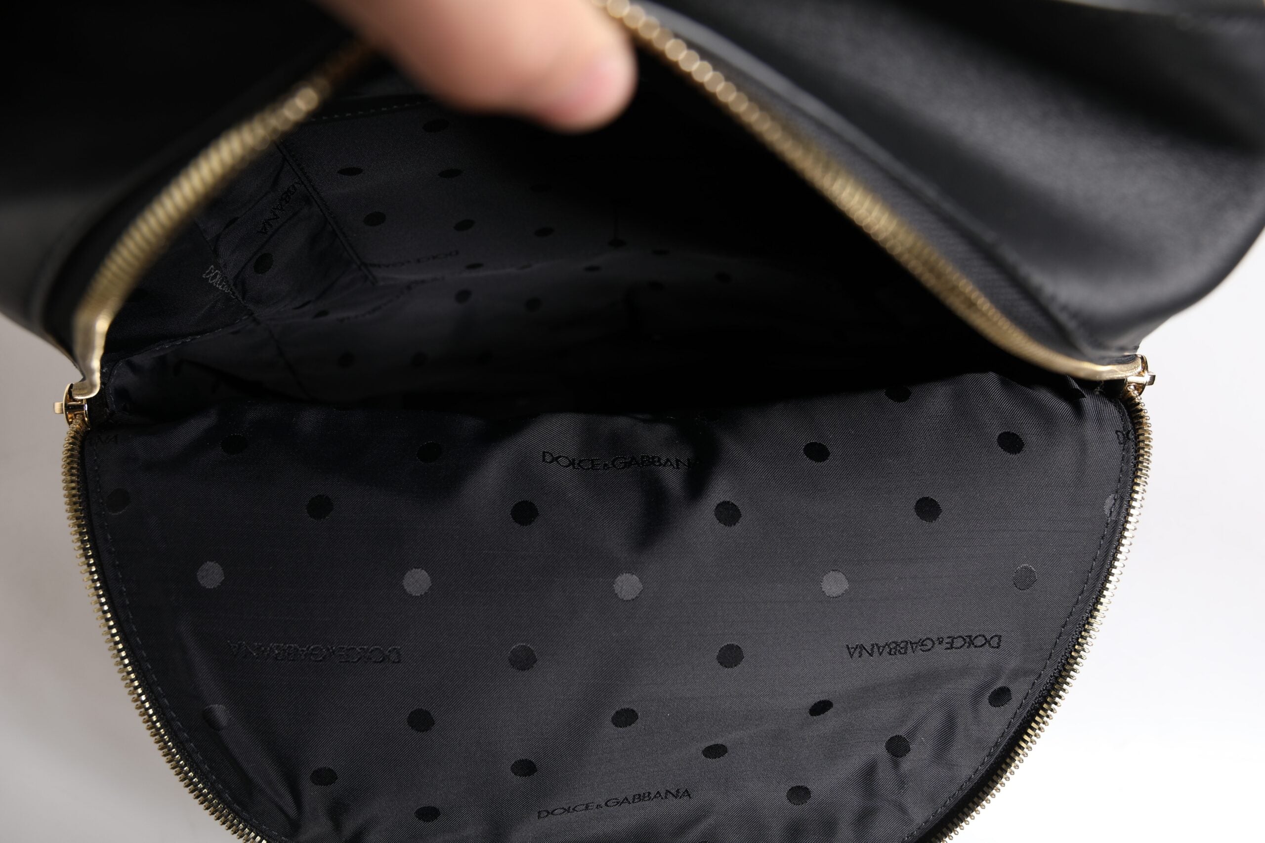 Dolce &amp; Gabbana – Schwarzer Reiserucksack aus Leder mit DG-Logoprint