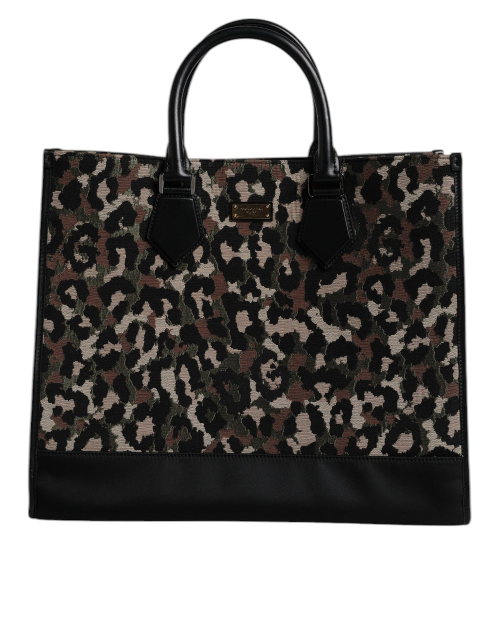 Dolce &amp; Gabbana – Mehrfarbige Einkaufstasche mit Leopardenmuster und Schultertasche
