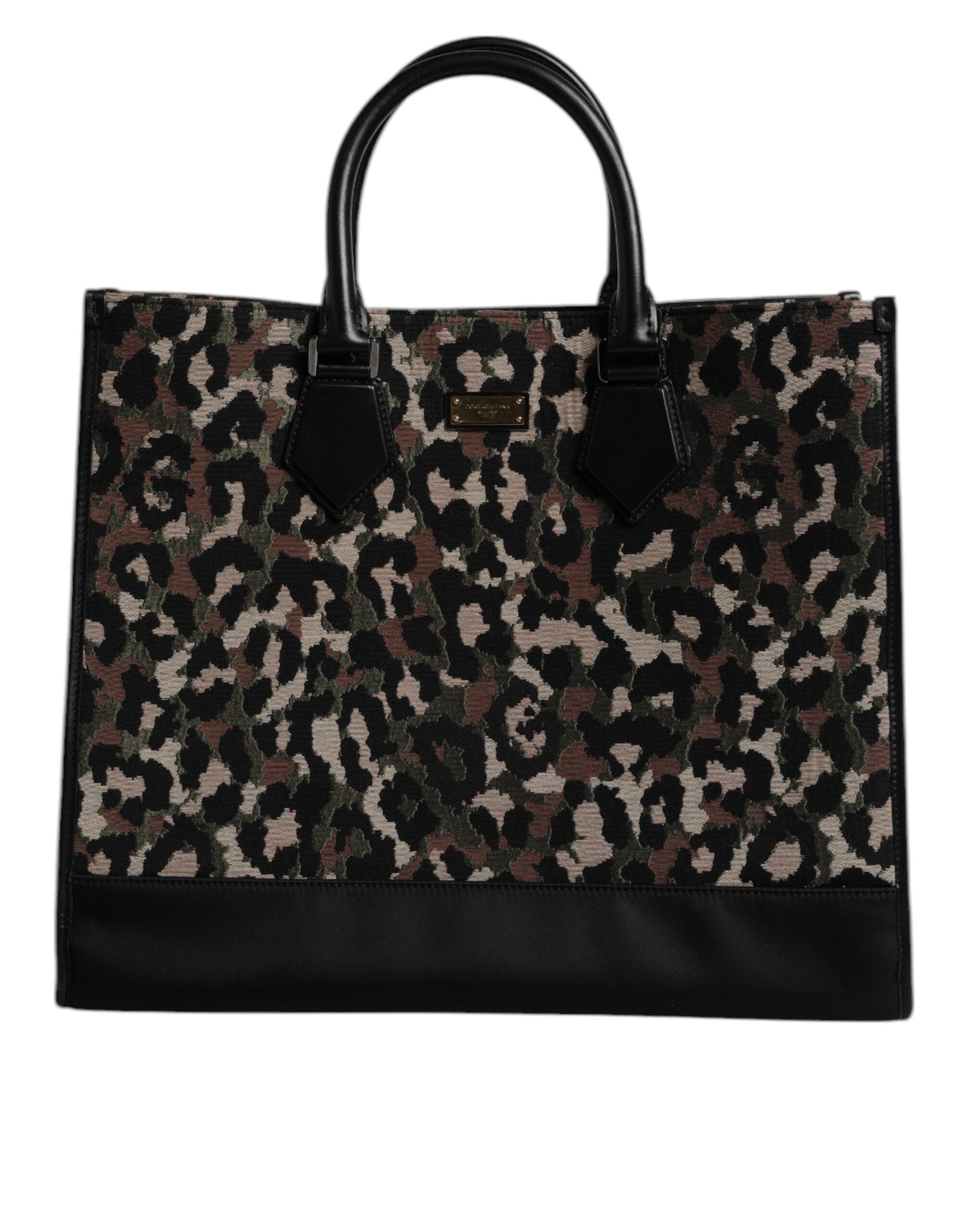 Dolce &amp; Gabbana – Mehrfarbige Einkaufstasche mit Leopardenmuster und Schultertasche