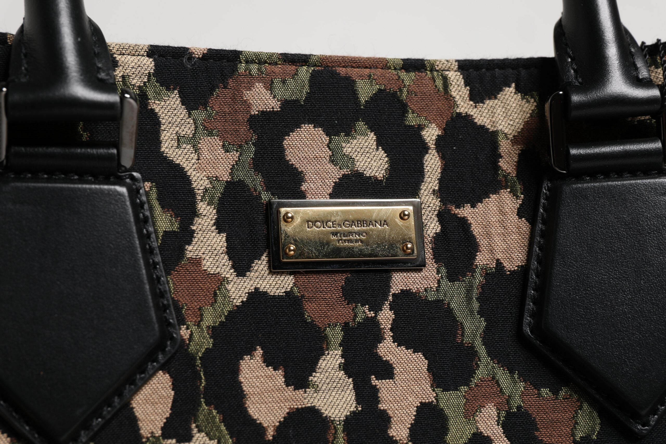 Dolce &amp; Gabbana – Mehrfarbige Einkaufstasche mit Leopardenmuster und Schultertasche