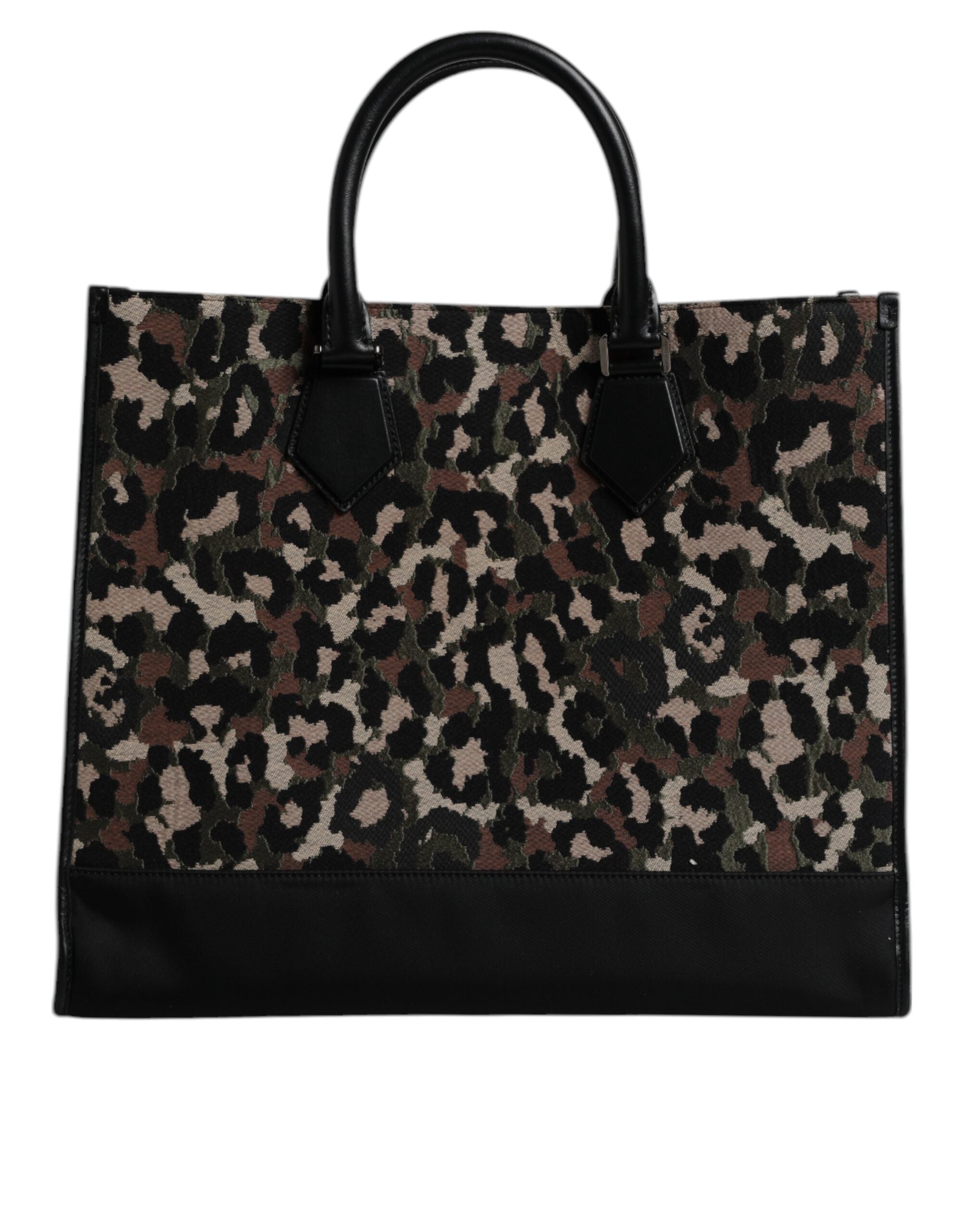 Dolce &amp; Gabbana – Mehrfarbige Einkaufstasche mit Leopardenmuster und Schultertasche