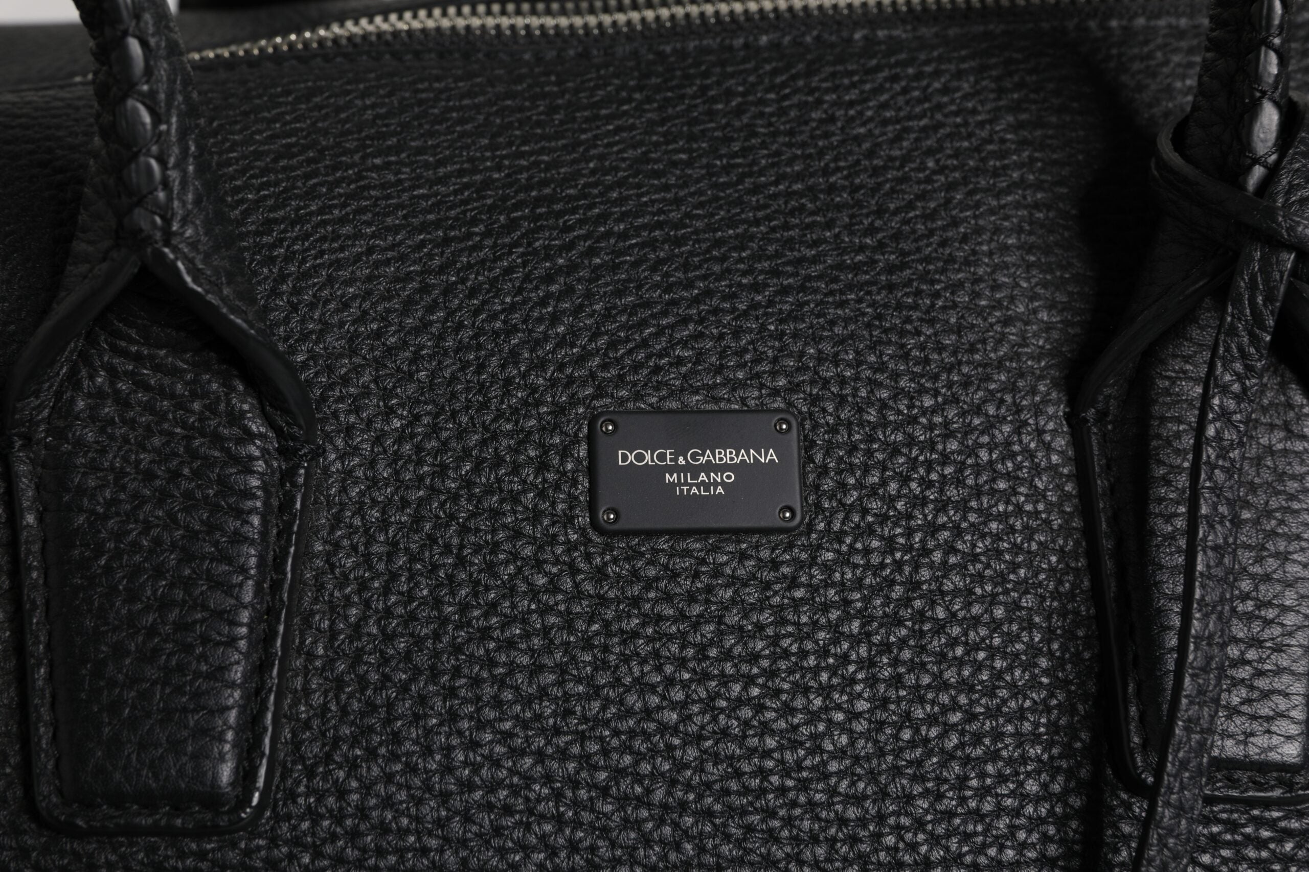Dolce &amp; Gabbana – Reisetasche aus schwarzem Kalbsleder mit Schulterriemen