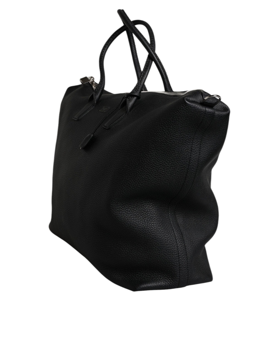 Dolce &amp; Gabbana – Reisetasche aus schwarzem Kalbsleder mit Schulterriemen