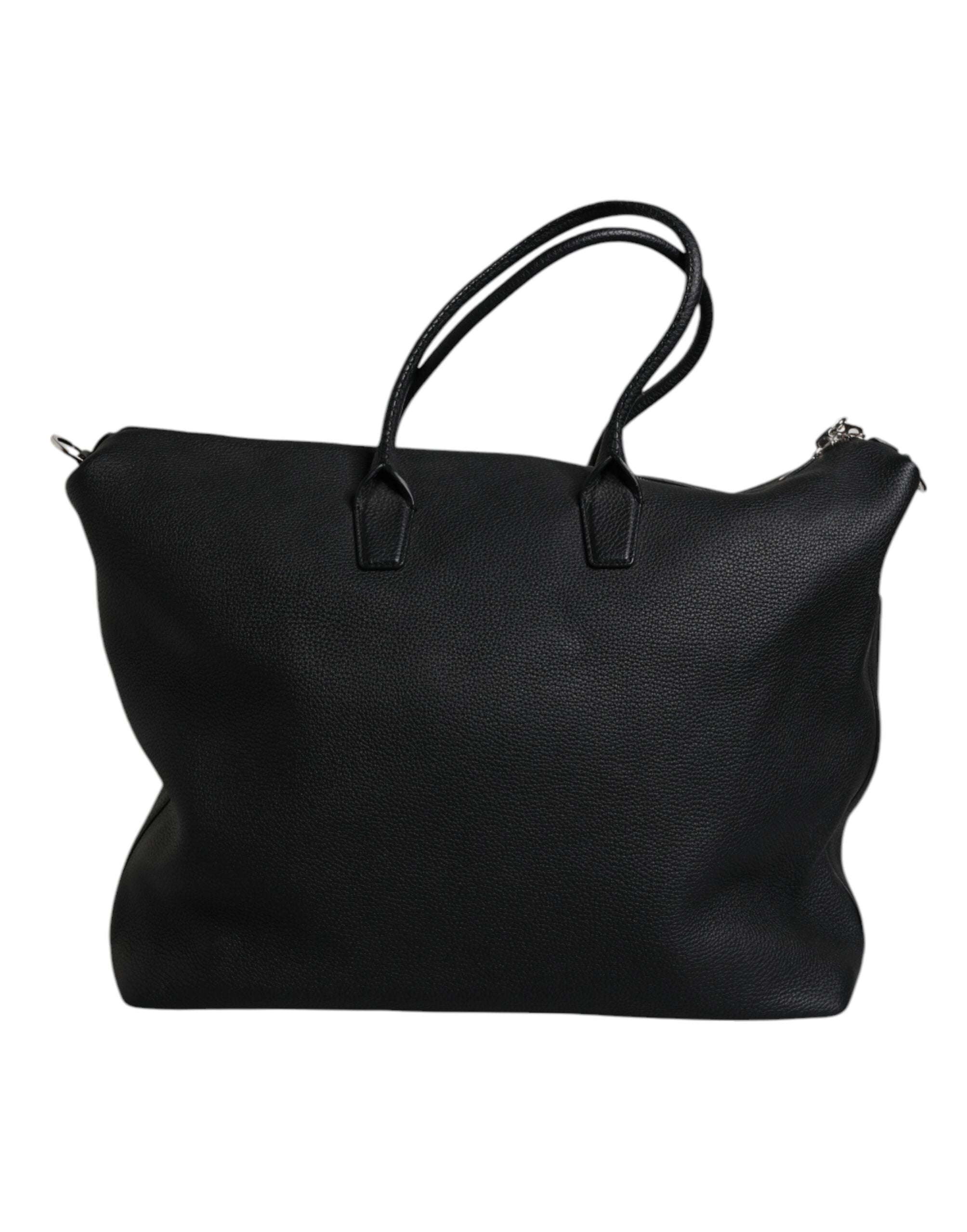 Dolce &amp; Gabbana – Reisetasche aus schwarzem Kalbsleder mit Schulterriemen