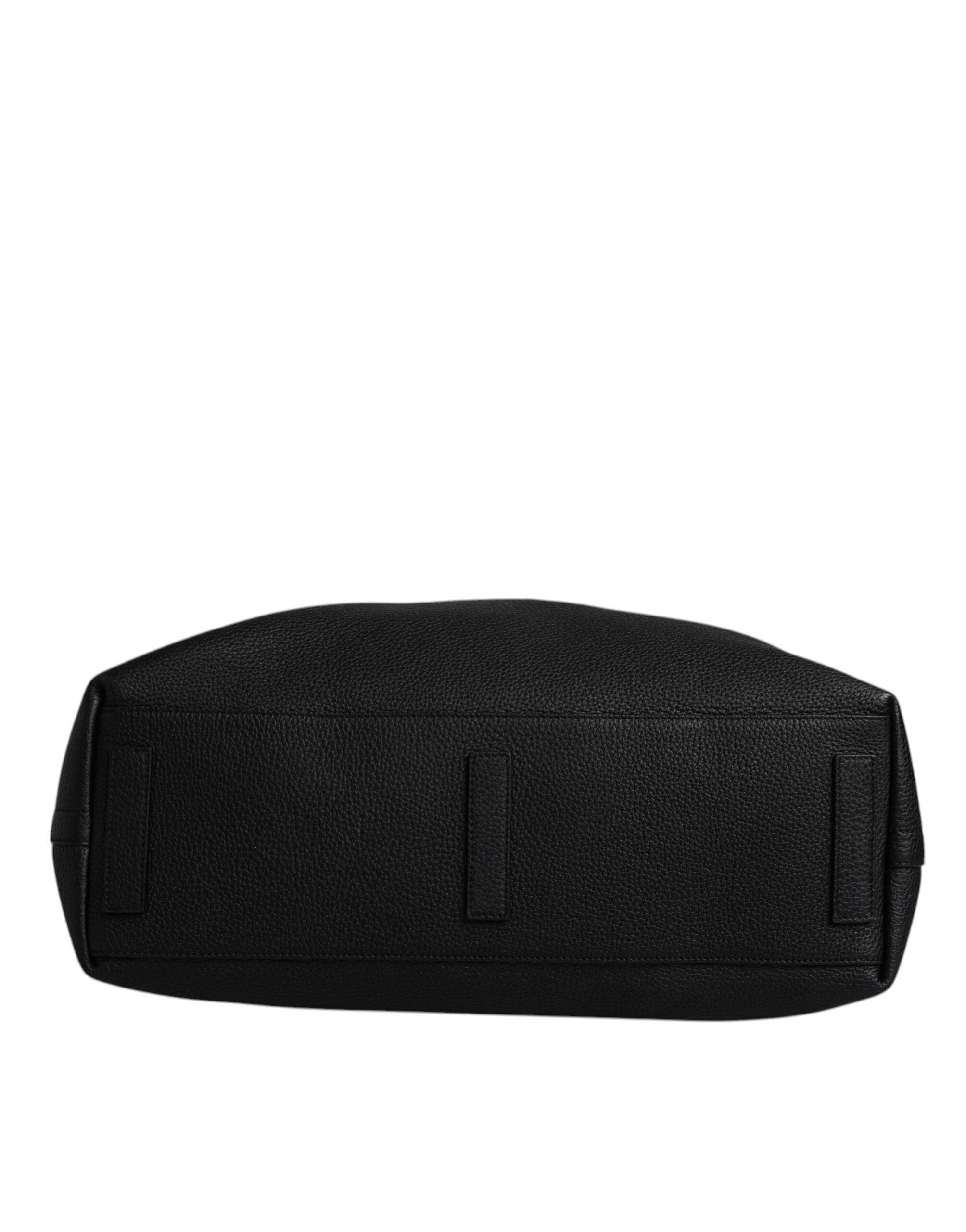 Dolce &amp; Gabbana – Reisetasche aus schwarzem Kalbsleder mit Schulterriemen