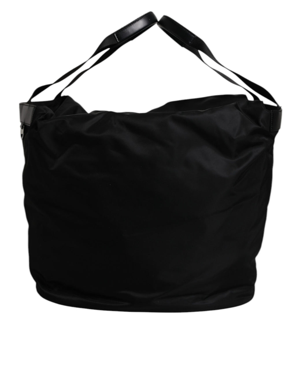 Dolce &amp; Gabbana – Schultertasche aus schwarzem Nylon mit weißem Logo
