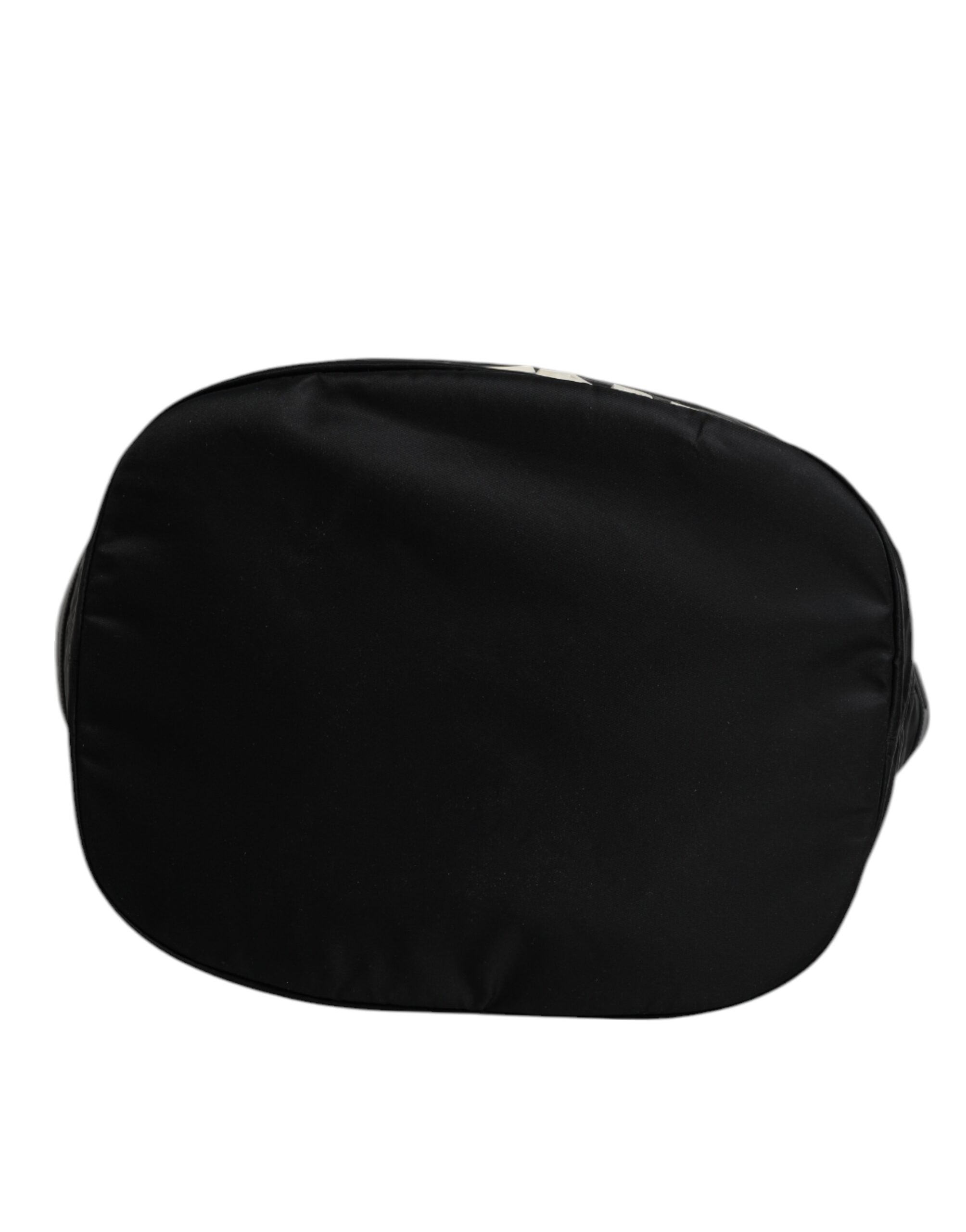 Dolce &amp; Gabbana – Schultertasche aus schwarzem Nylon mit weißem Logo
