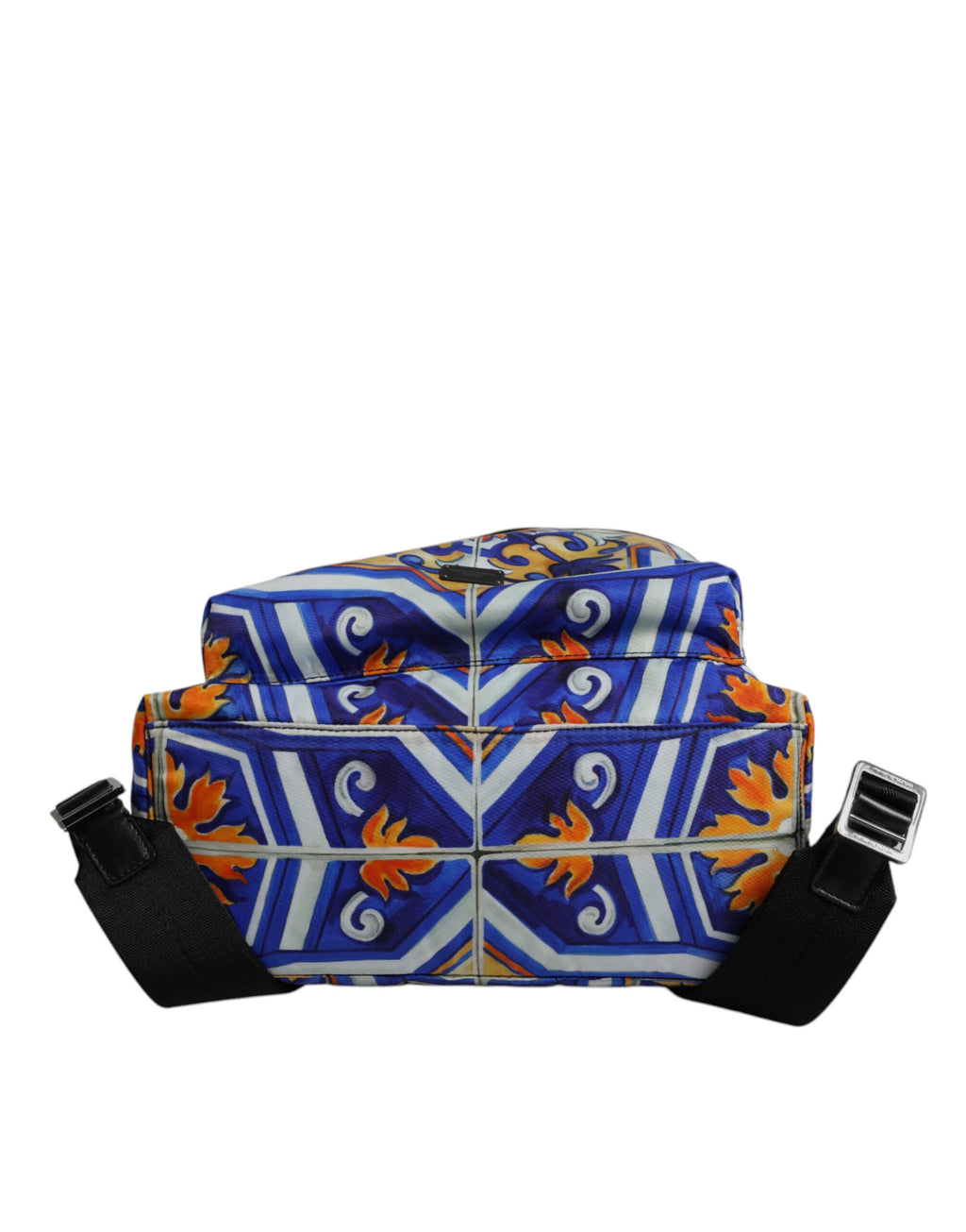 Dolce &amp; Gabbana Reiserucksack aus Nylon mit mehrfarbigem Majolika-Print