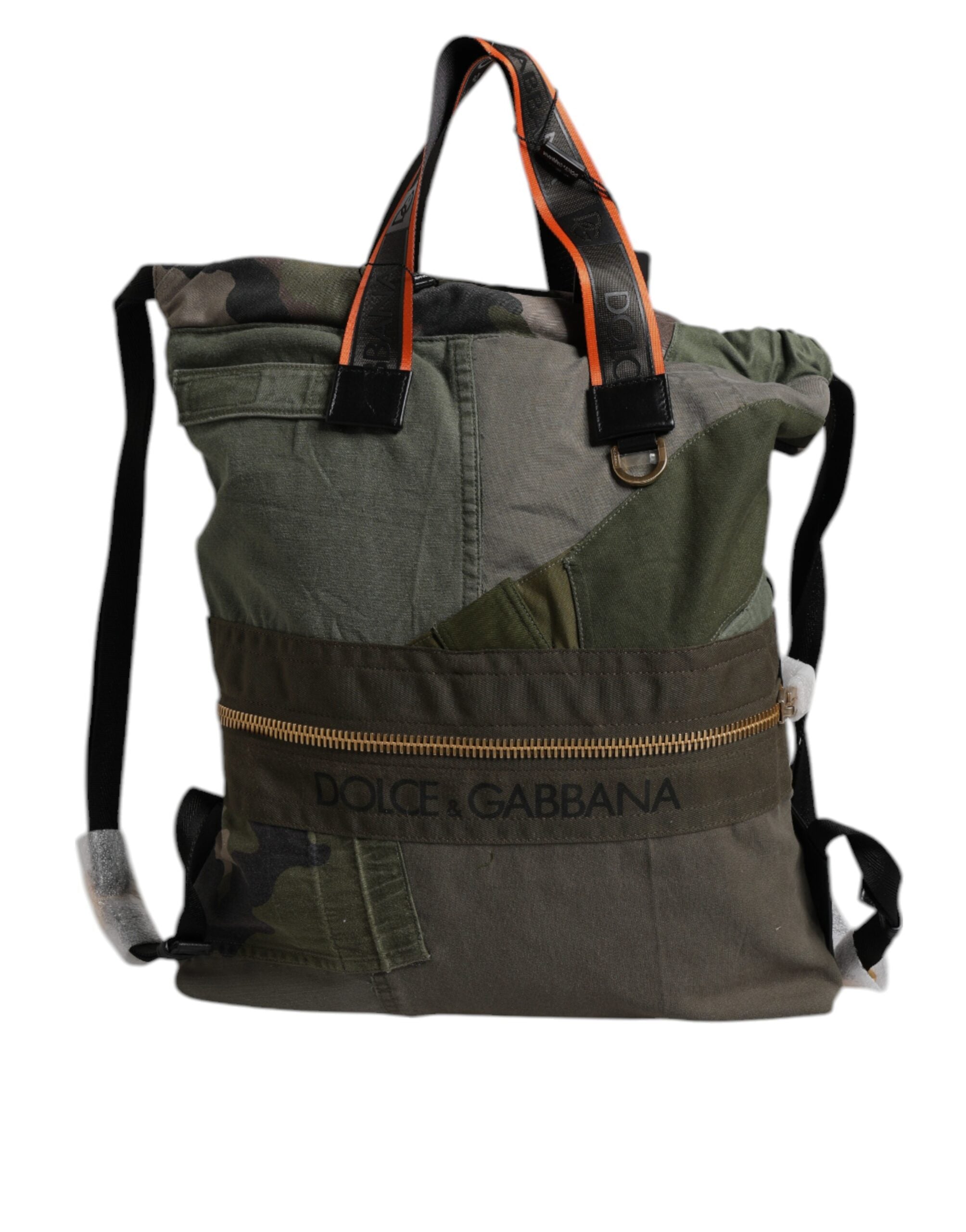 Dolce &amp; Gabbana Militärgrüner Patchwork-Rucksack