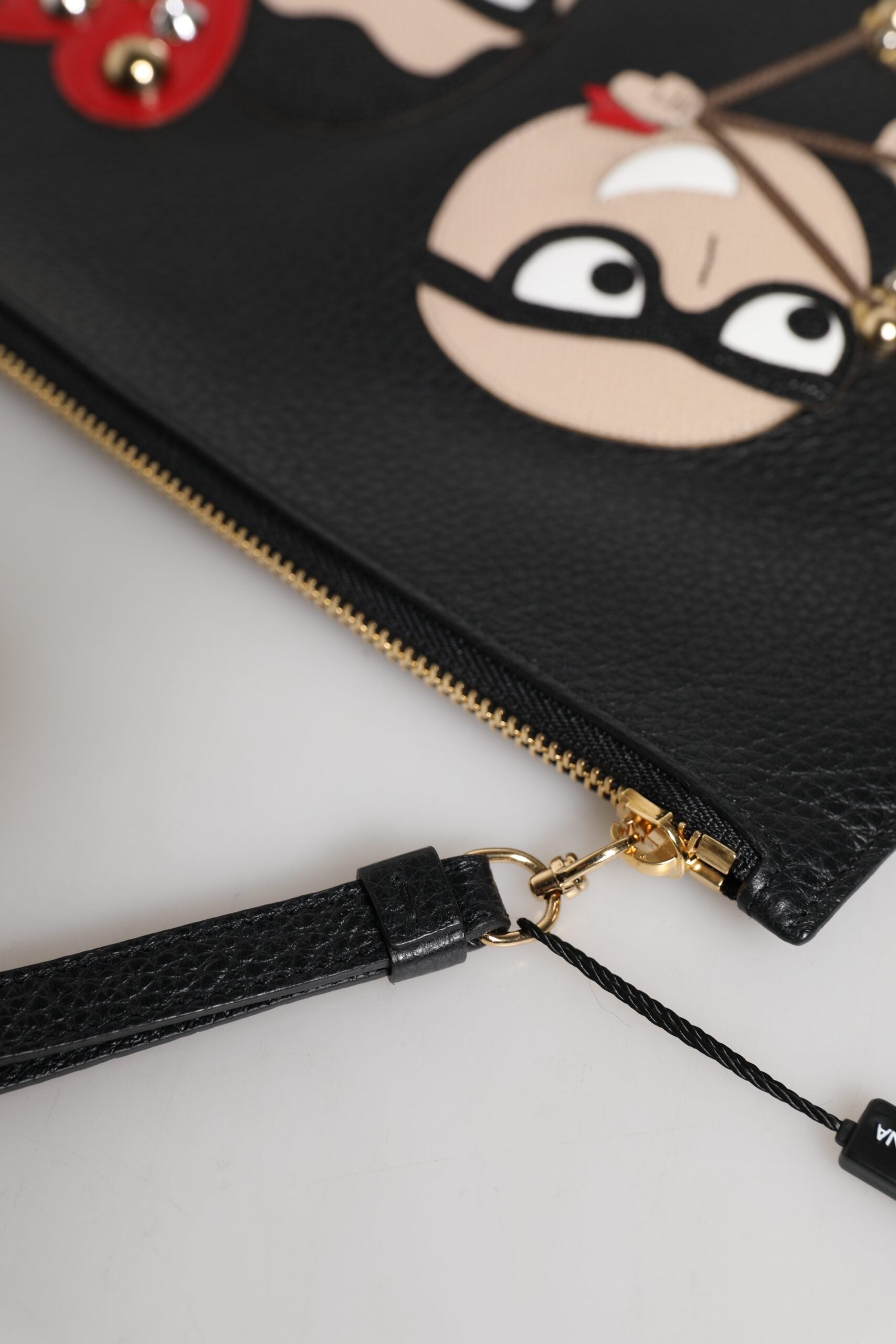 Dolce &amp; Gabbana Schwarze #DGFamily Clutch aus verziertem Leder