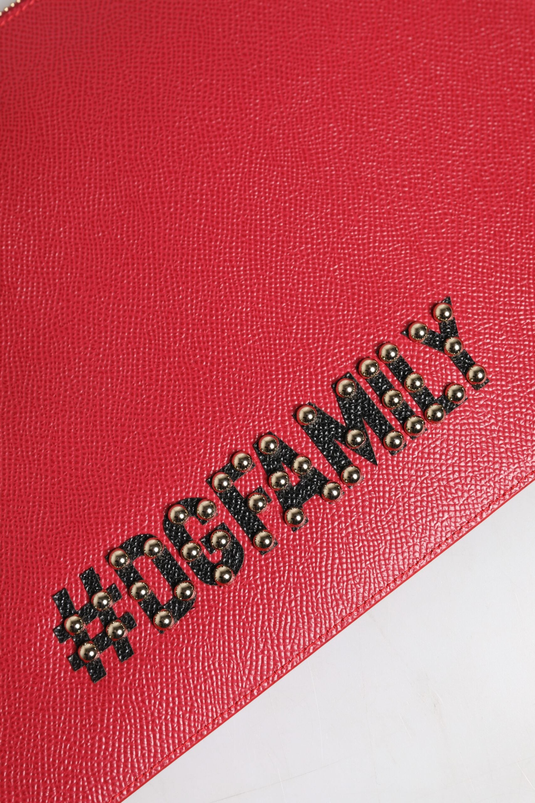 Dolce &amp; Gabbana Rote #DGFamily verzierte Leder-Clutch