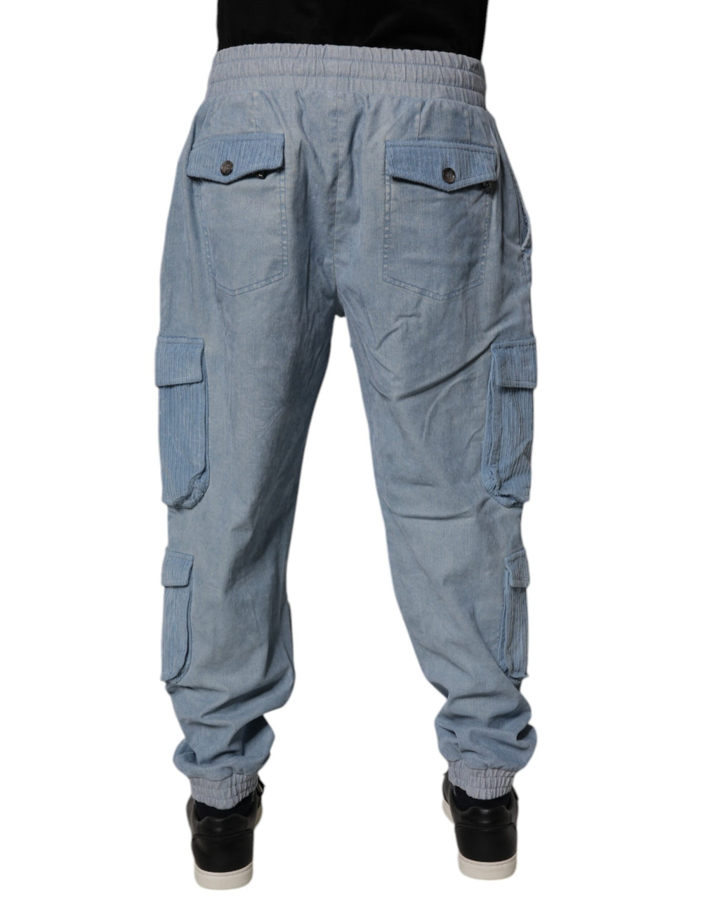 Dolce &amp; Gabbana Hellblaue Cargo-Jogginghose aus Baumwolle für Herren