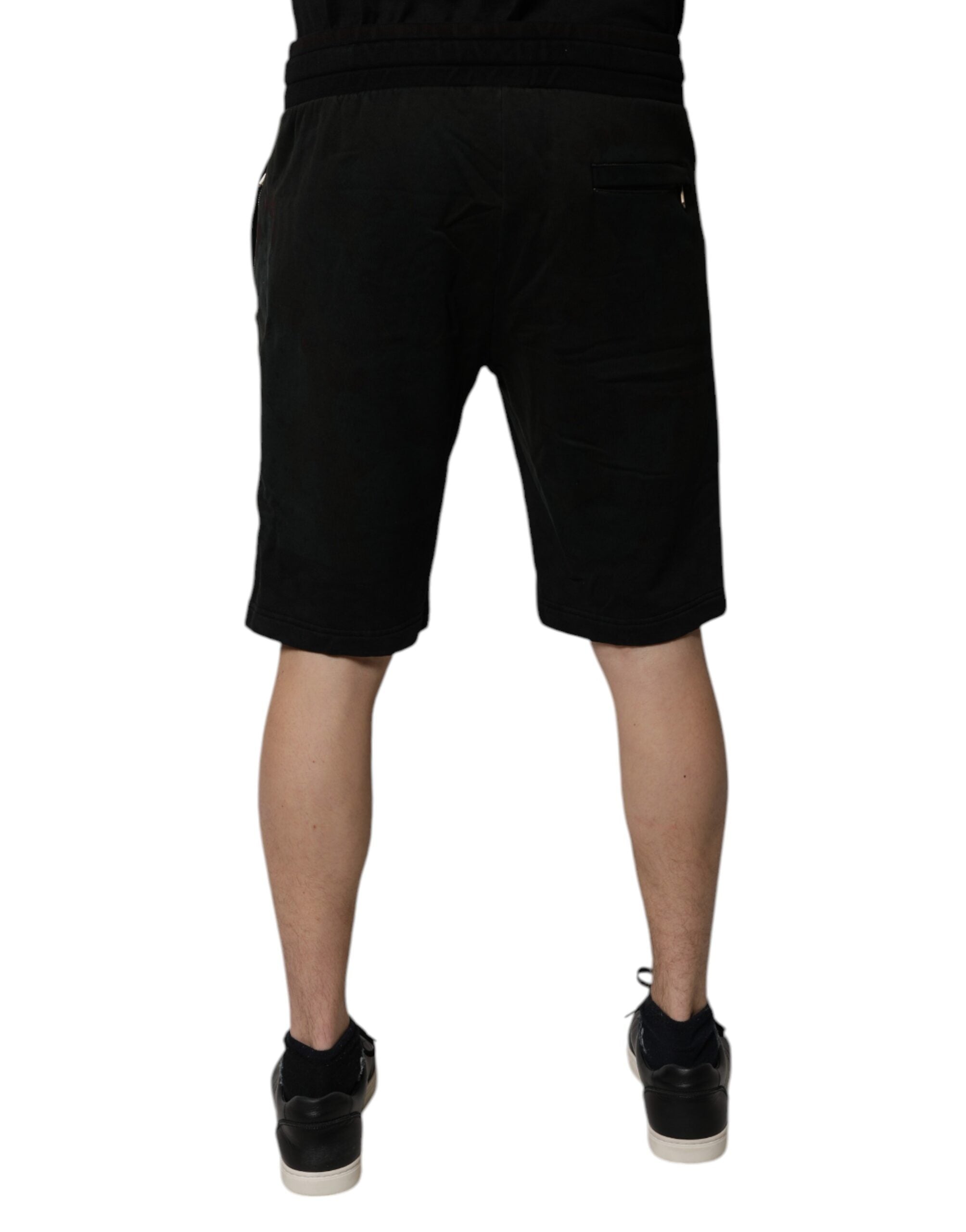 Dolce &amp; Gabbana Schwarze Baumwoll-Sweatshorts Herren-Bermudashorts