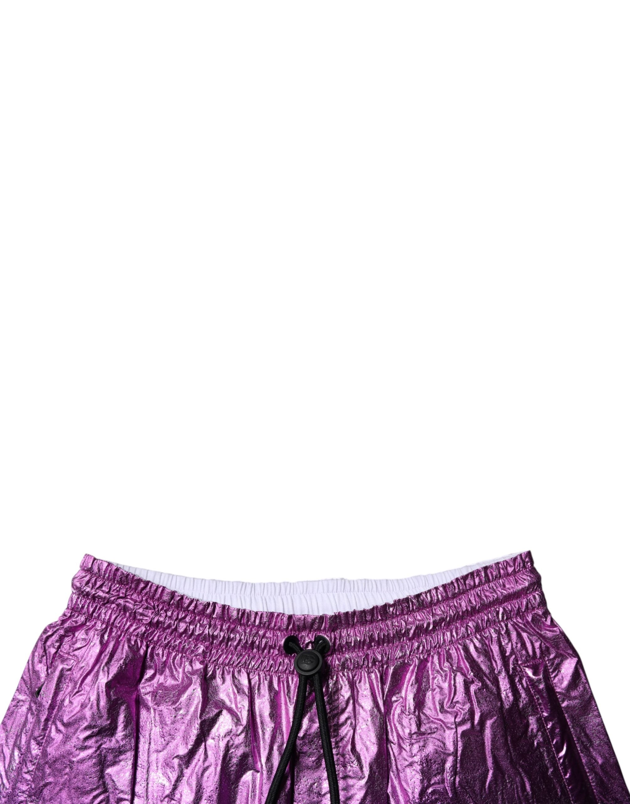 Dolce &amp; Gabbana – Zweifarbige Bermuda-Shorts in Metallic-Pink-Lila