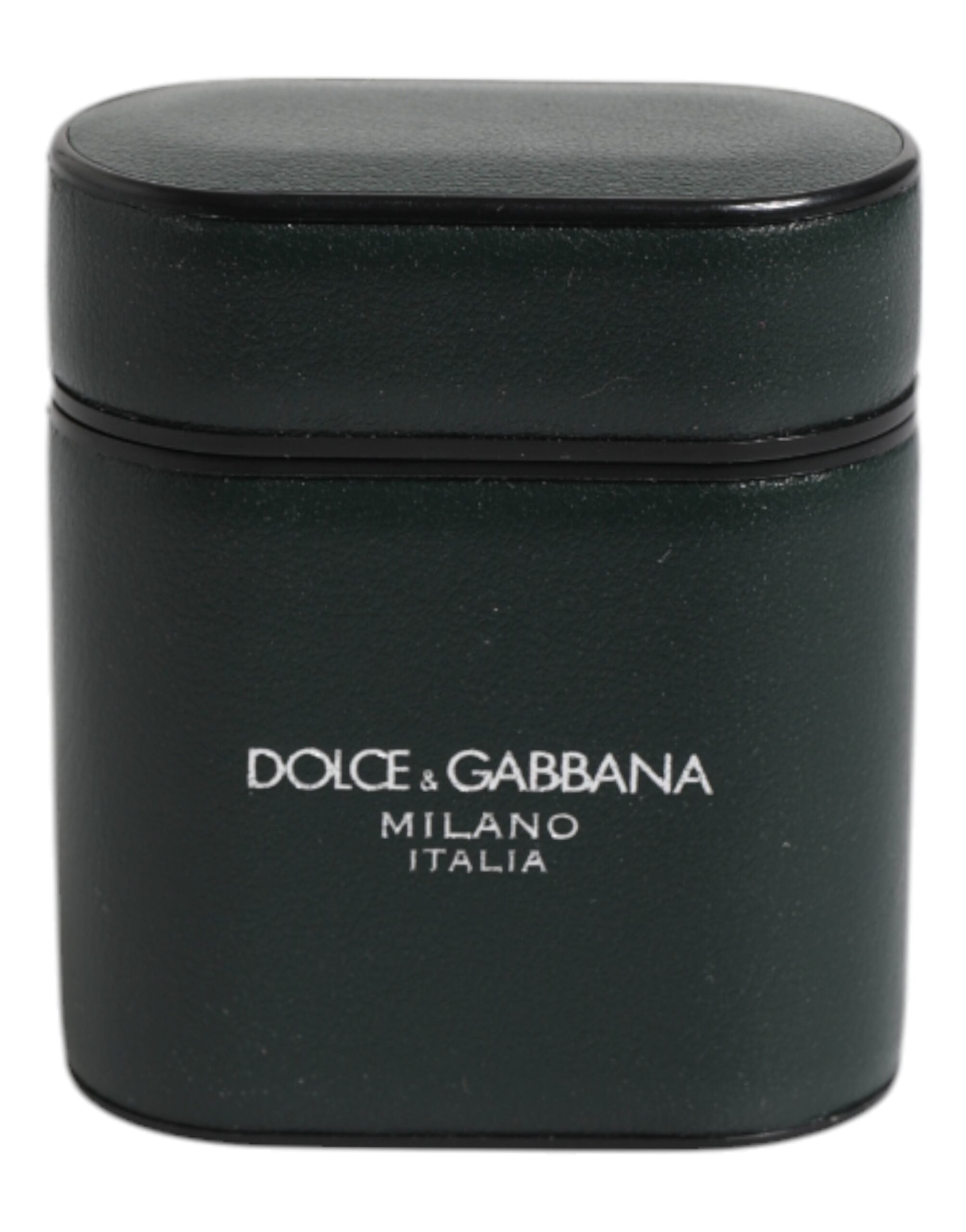 Dolce &amp; Gabbana – Airpods-Hülle mit Klapphalter und Logo-Print aus schwarzem Kalbsleder