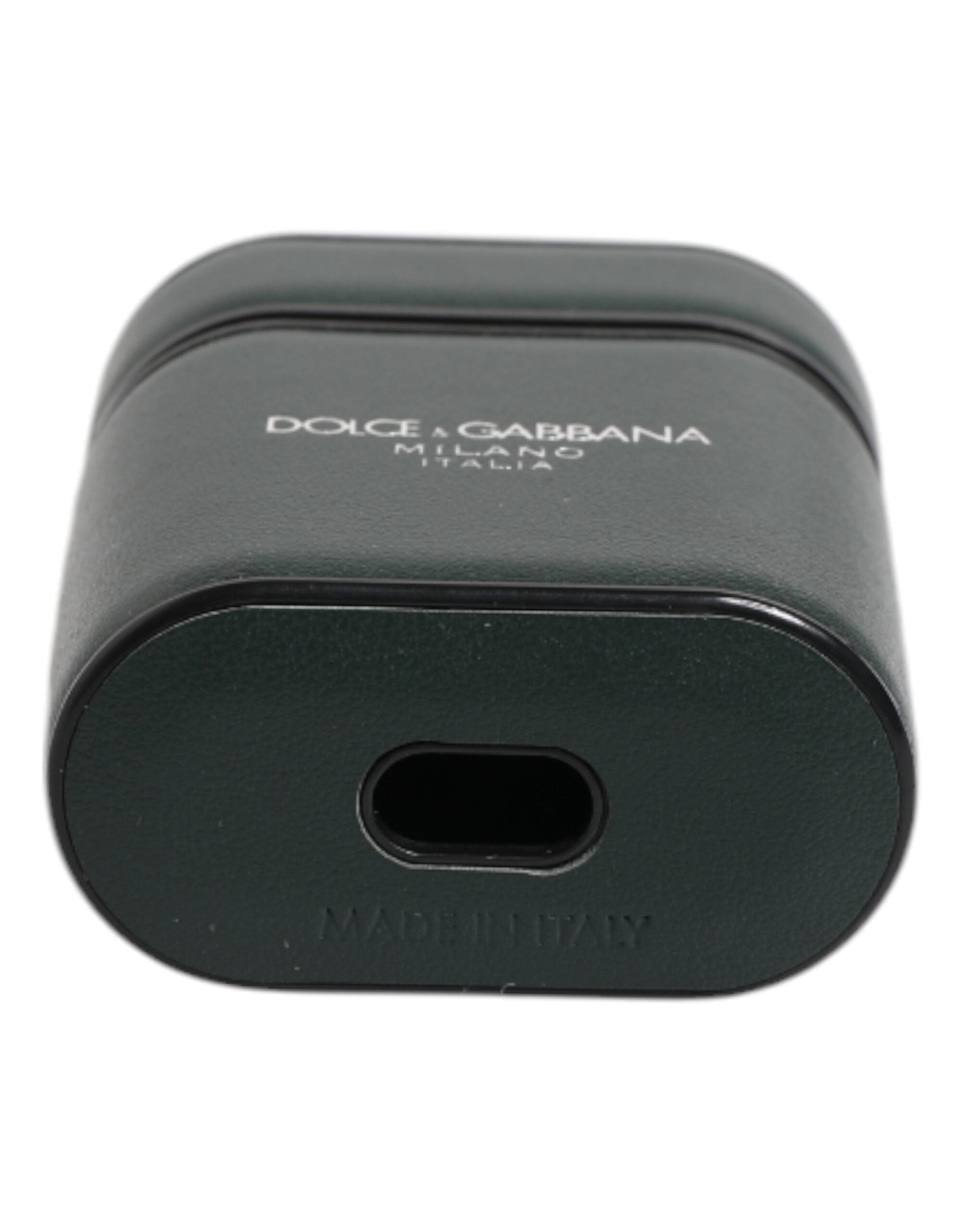 Dolce &amp; Gabbana – Airpods-Hülle mit Klapphalter und Logo-Print aus schwarzem Kalbsleder