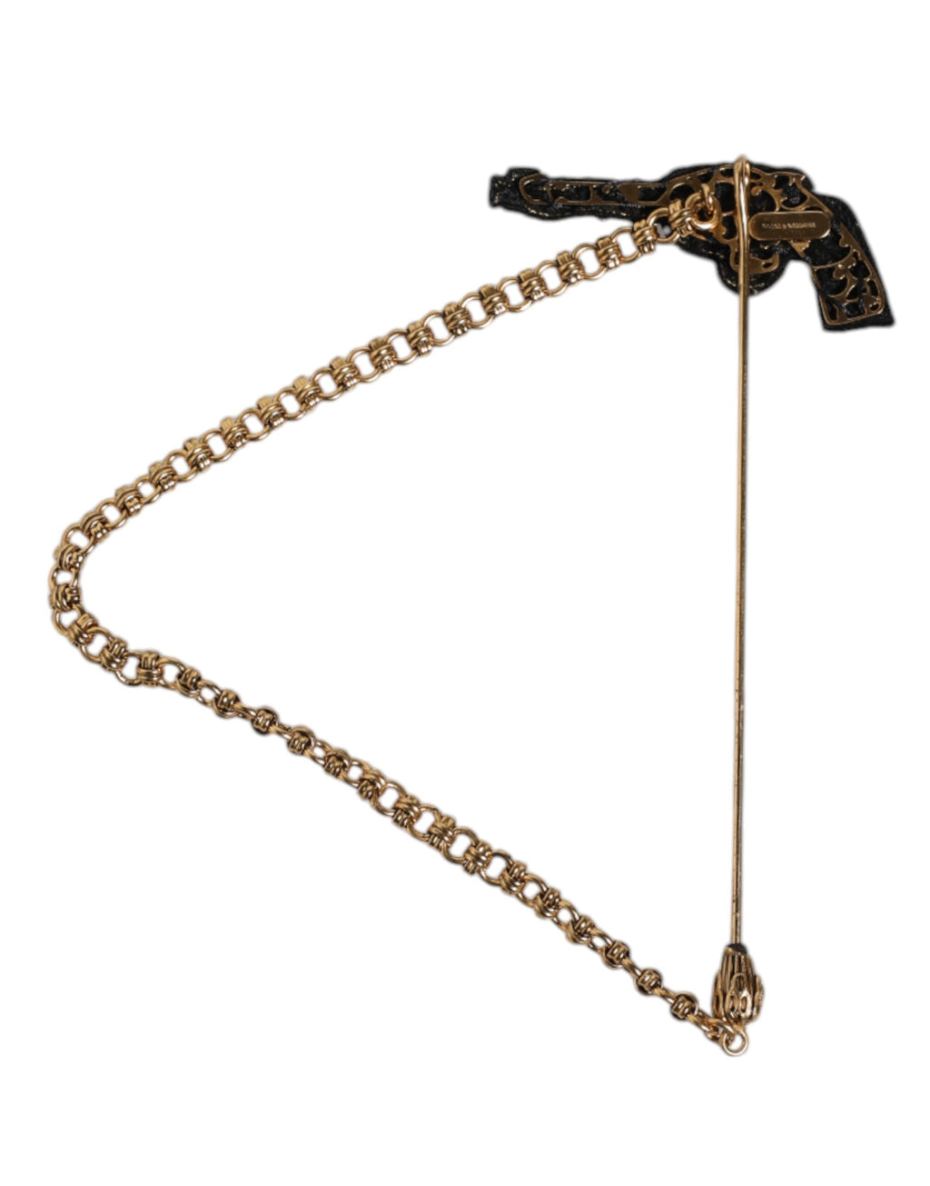 Dolce &amp; Gabbana Revolverbrosche, Anstecknadel, Schwarzgold, Messing, Kupfer