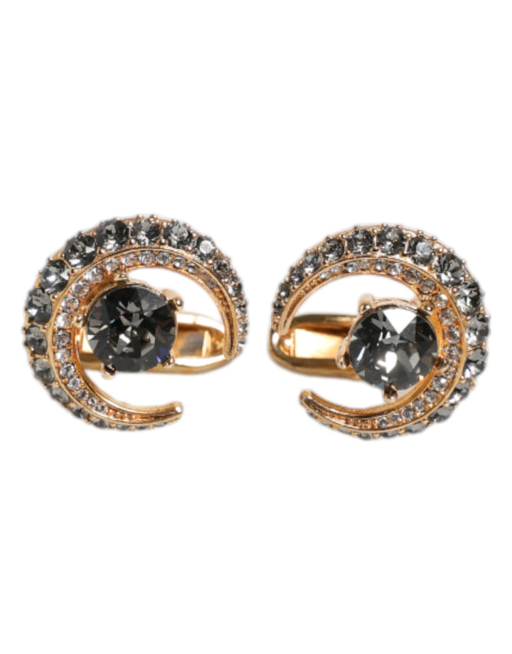 Dolce &amp; Gabbana Manschettenknopf Luna aus Messing mit Gold- und schwarzem Kristall