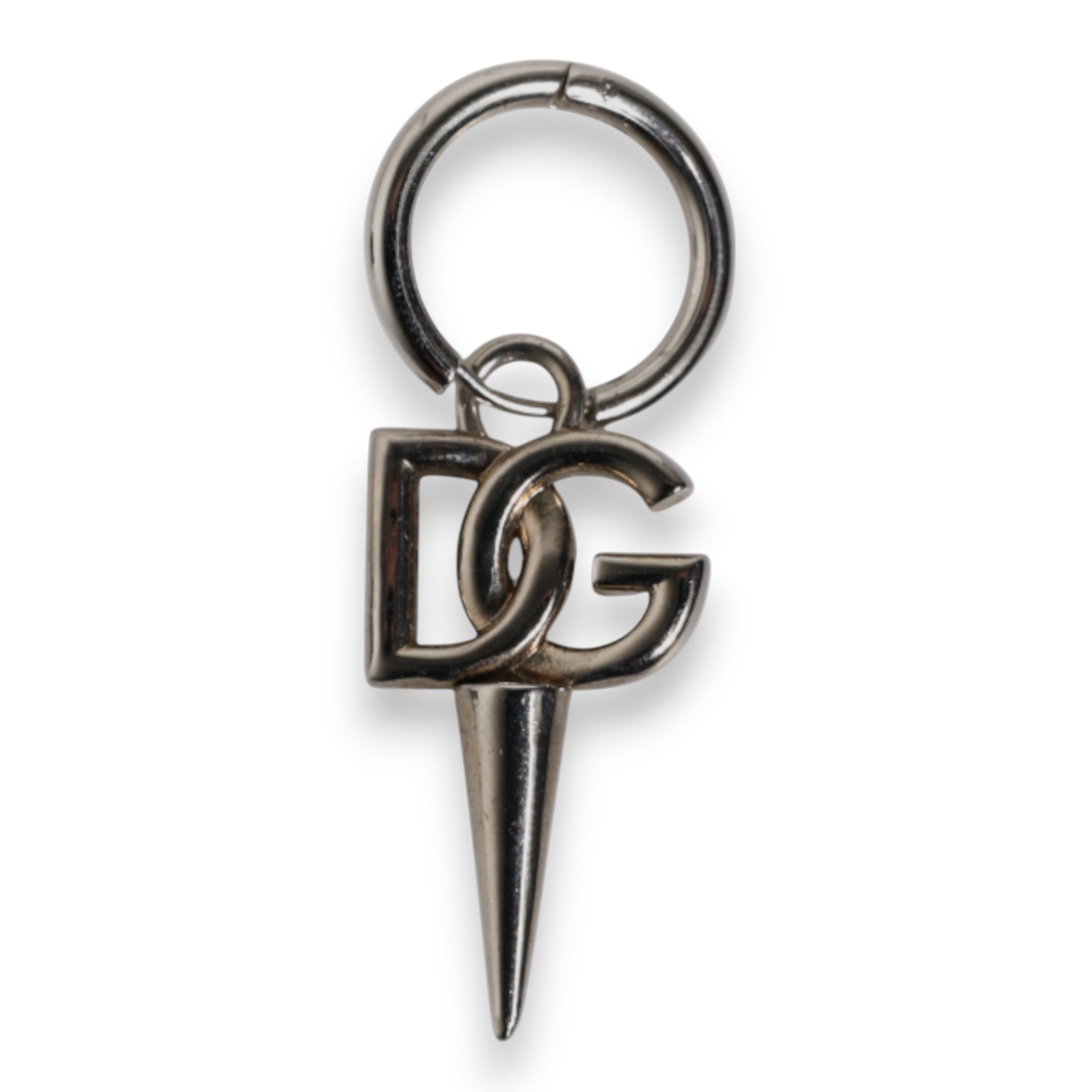 Dolce &amp; Gabbana Silber Messing DG Logo Metall Ringhalter Schlüsselanhänger