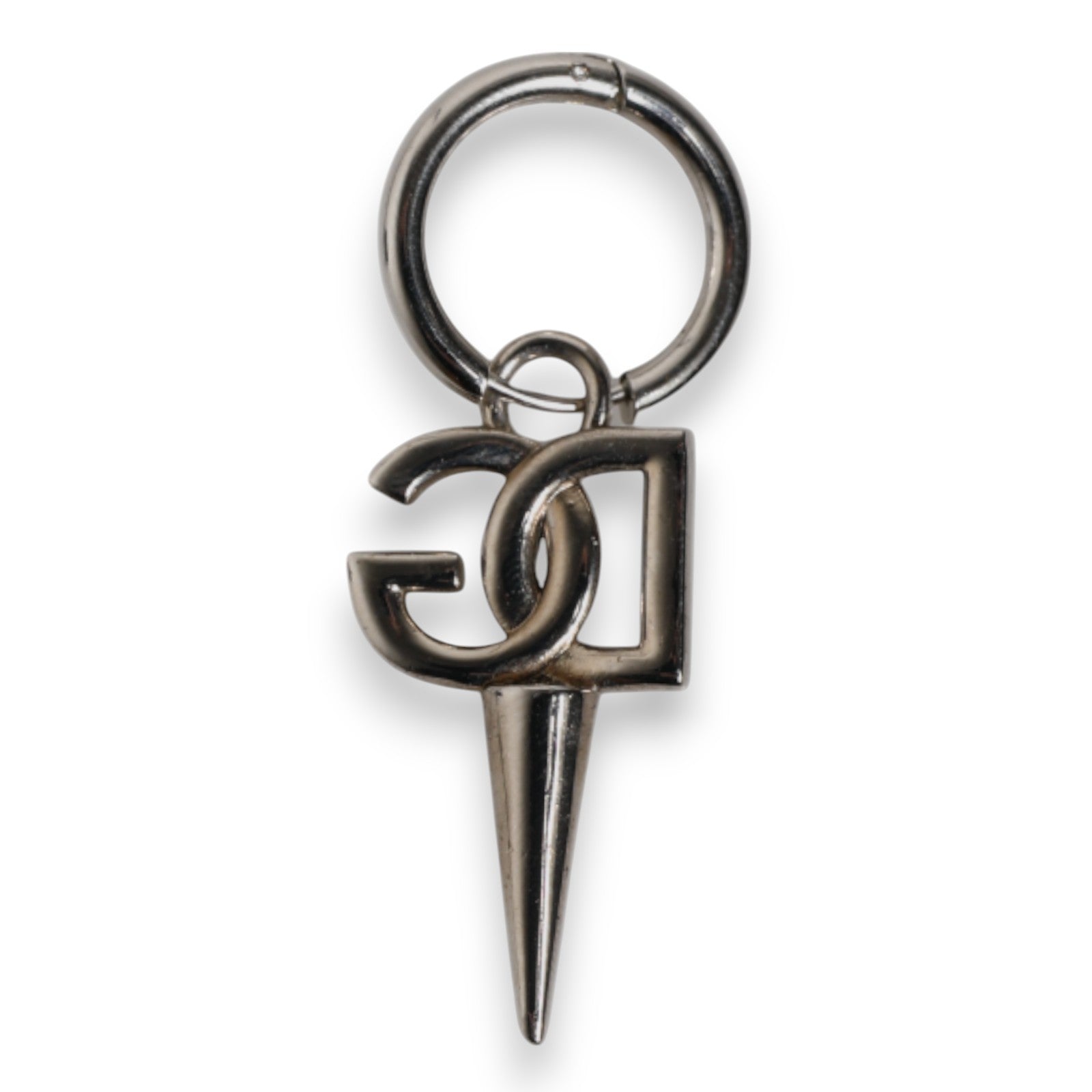 Dolce &amp; Gabbana Silber Messing DG Logo Metall Ringhalter Schlüsselanhänger