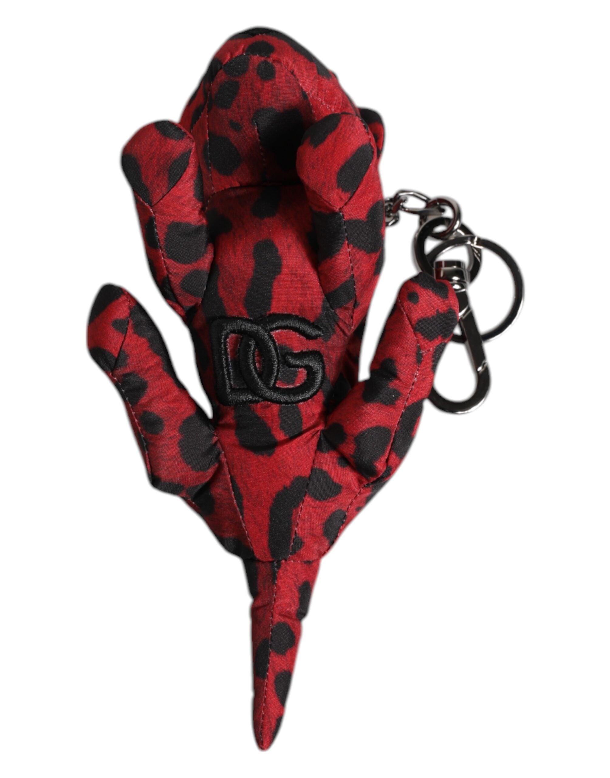Dolce &amp; Gabbana Schlüsselanhänger mit Tiersilhouette, Polyester, Rot/Schwarz