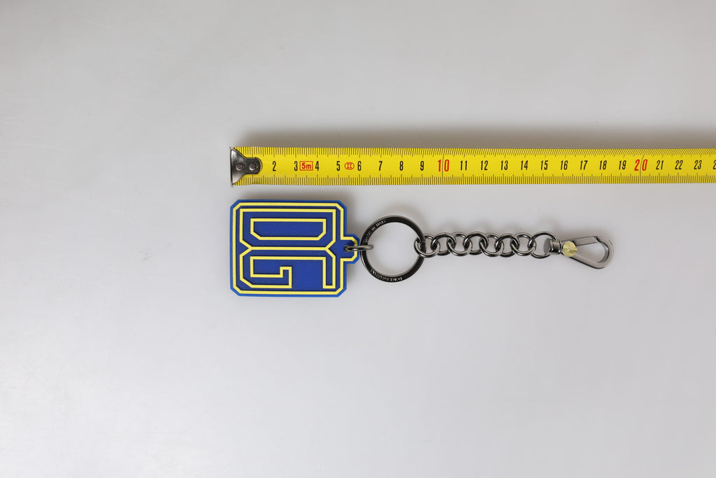 Dolce &amp; Gabbana Blau Gelb DG Gummi Logo Silber Herren Schlüsselanhänger Schlüsselanhänger