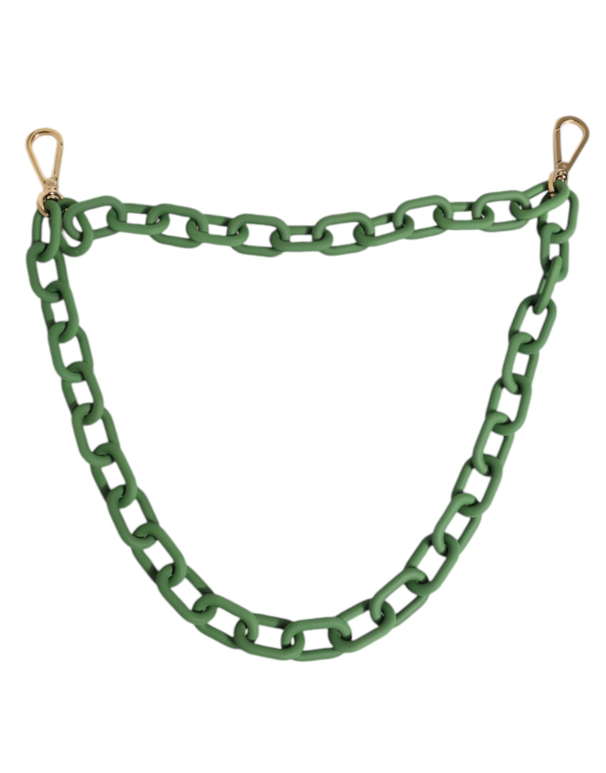 Dolce &amp; Gabbana Grüne Geldbörsenkette aus Plexiglas und Acryl mit klobiger Goldbeschläge