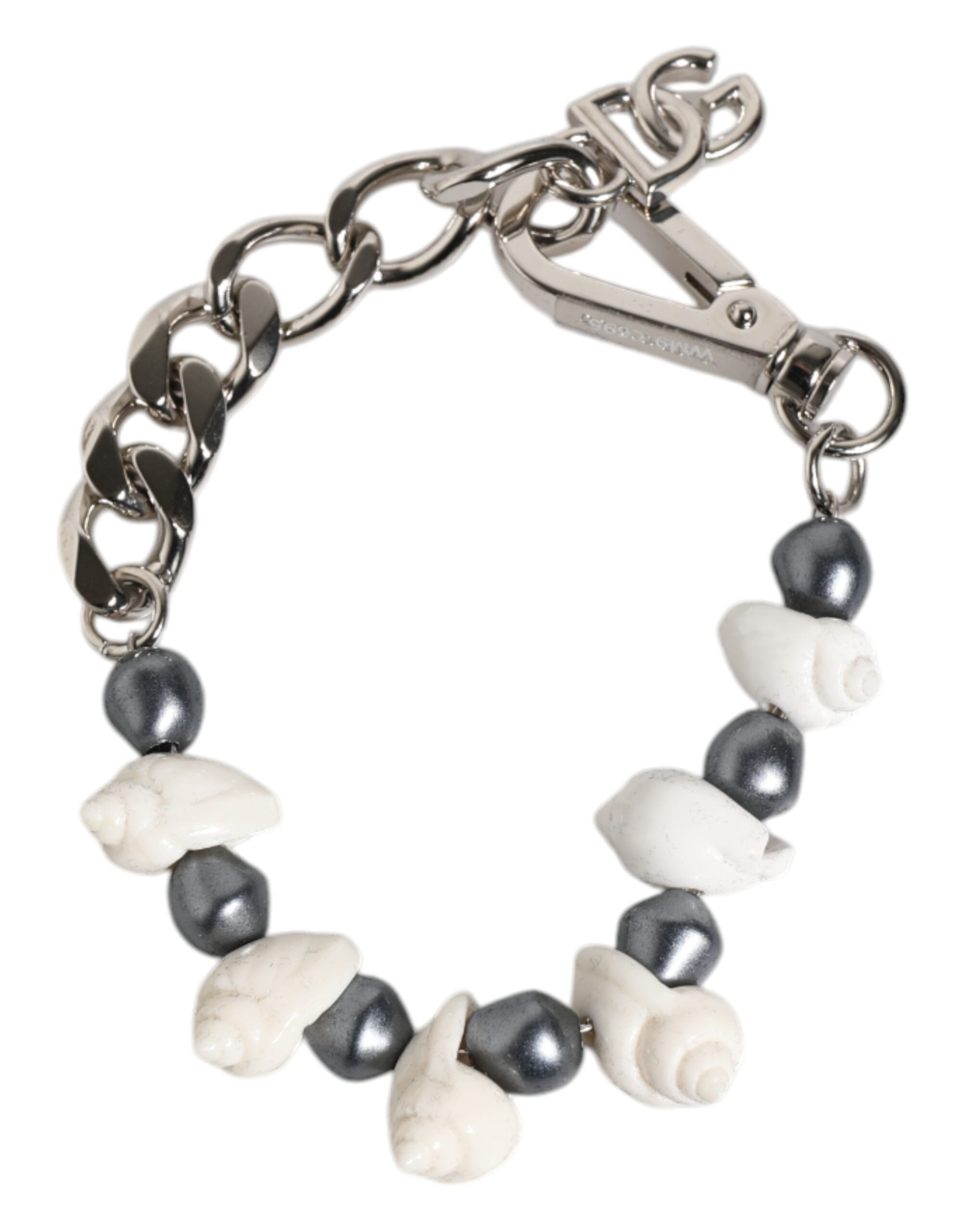 Dolce &amp; Gabbana – Armband mit Muschelanhänger und DG-Logo in Silbertönen