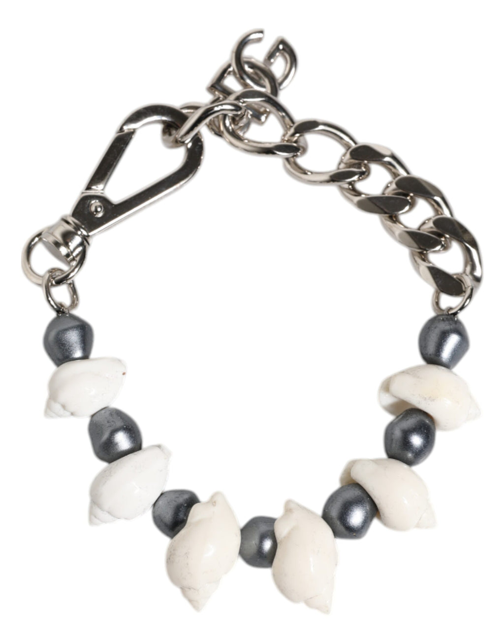 Dolce &amp; Gabbana – Armband mit Muschelanhänger und DG-Logo in Silbertönen