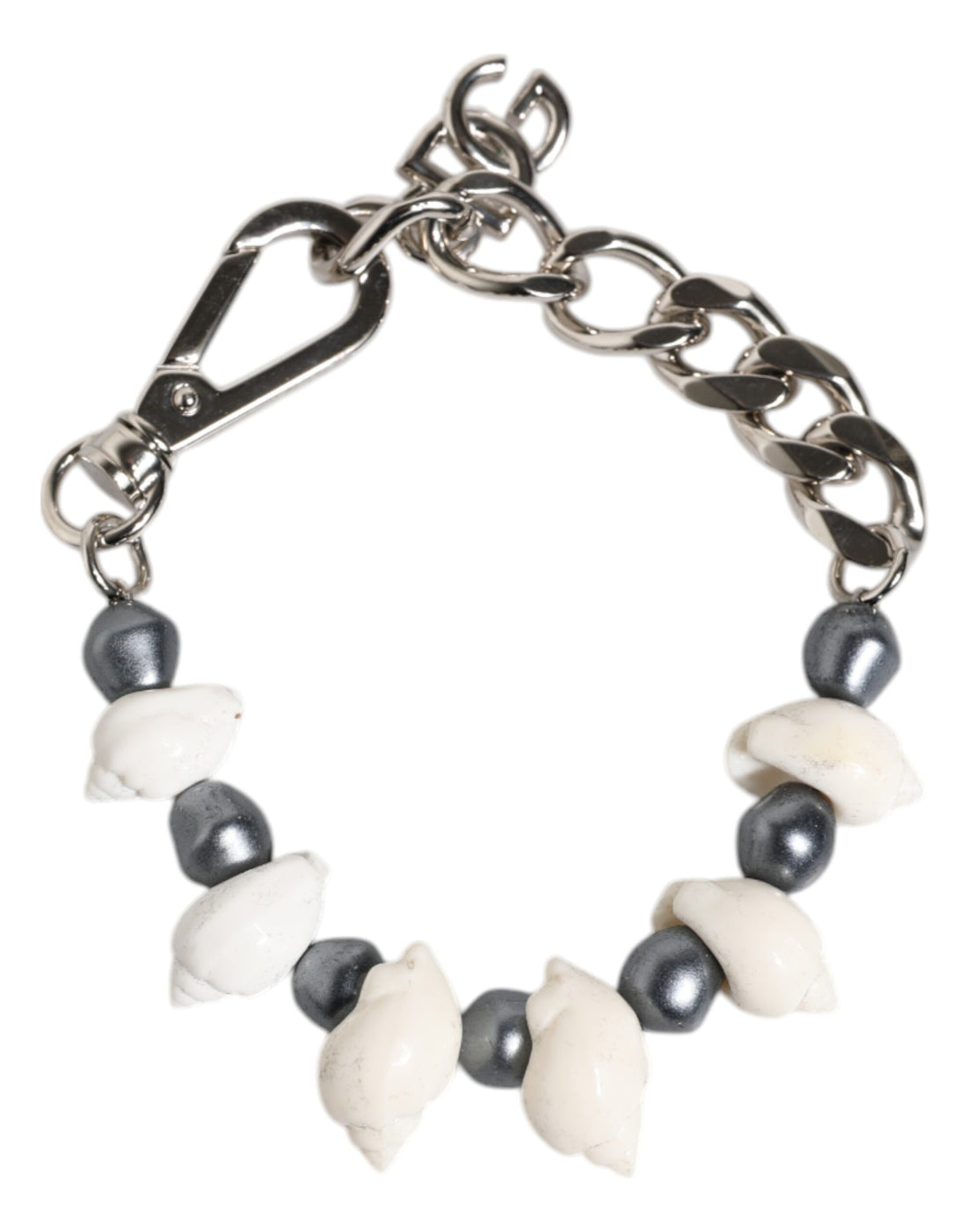Dolce &amp; Gabbana – Armband mit Muschelanhänger und DG-Logo in Silbertönen