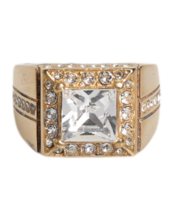 Dolce &amp; Gabbana – Goldfarbener Ring aus Sterlingsilber 925 mit Kristallen